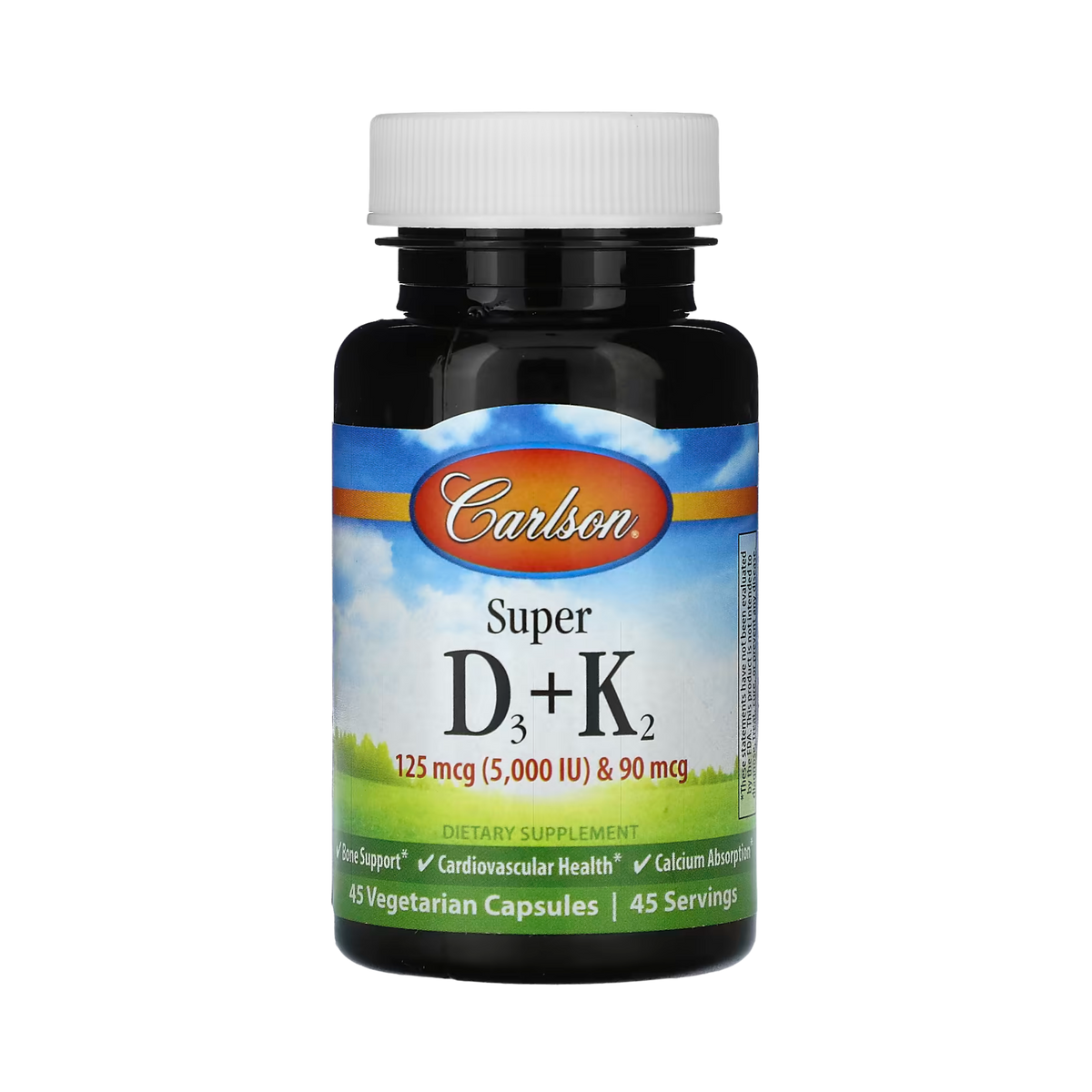 Carlson, Super D3 + K2, 45 Vegetarian Capsules
