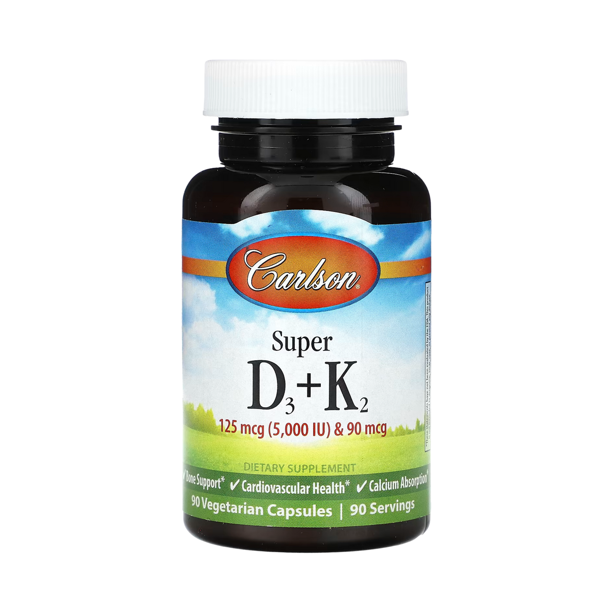 Carlson, Super D3 + K2, 90 Vegetarian Capsules