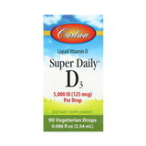 Carlson, Super Daily, D3, 125 Mcg (5,000 IU), 0.086 Fl Oz