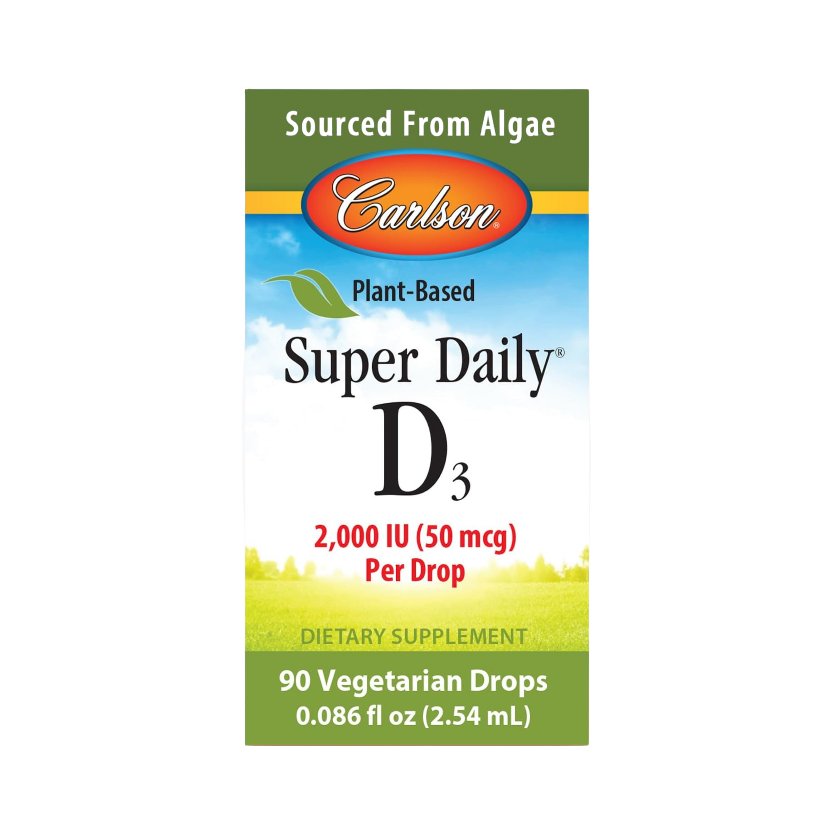 Carlson, Plant-Based Super Daily D3 2000 IU, 90 Drops