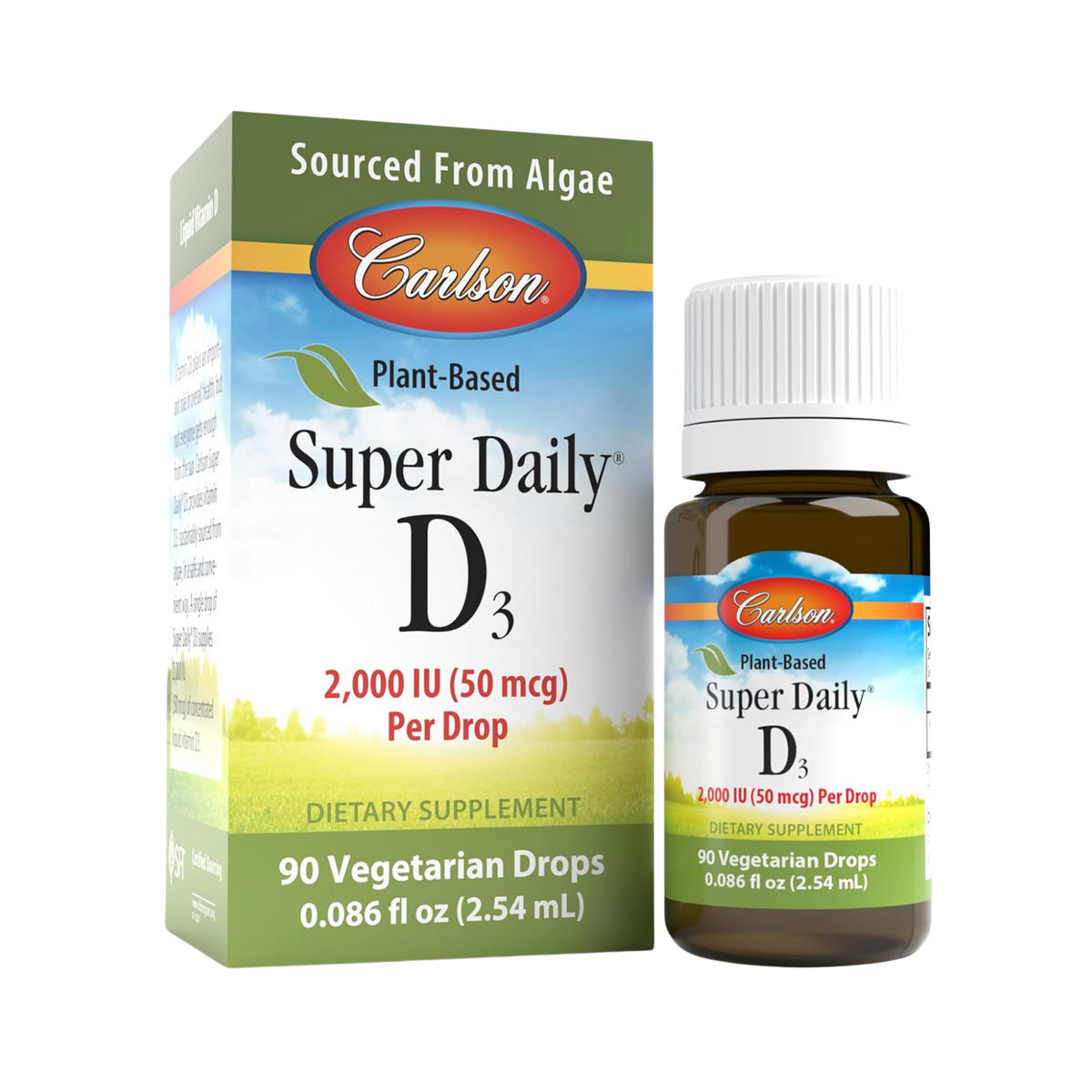 Carlson, Plant-Based Super Daily D3 2000 IU, 90 Drops