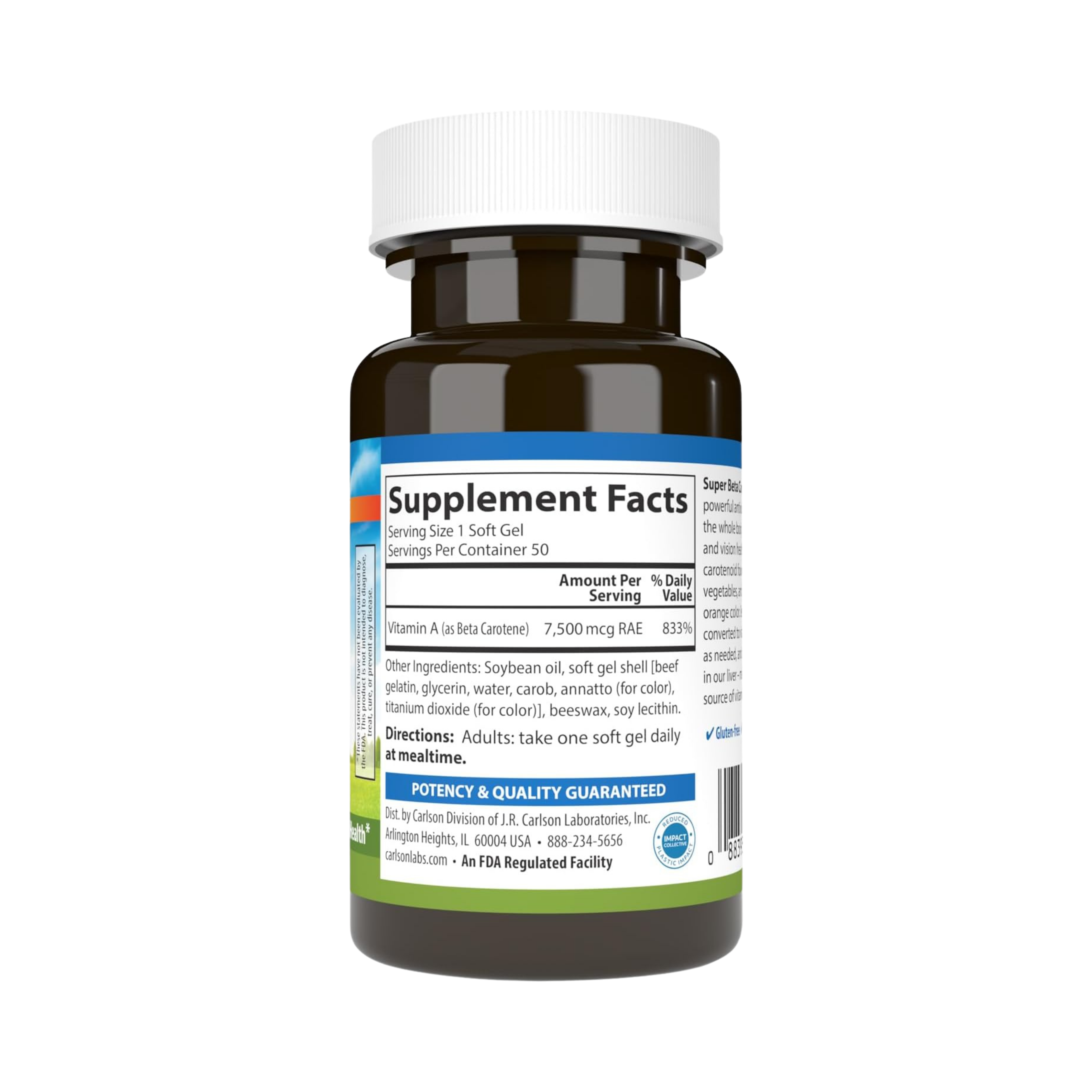 Carlson, Super Beta Carotene, 25000 IU, 50 Softgels