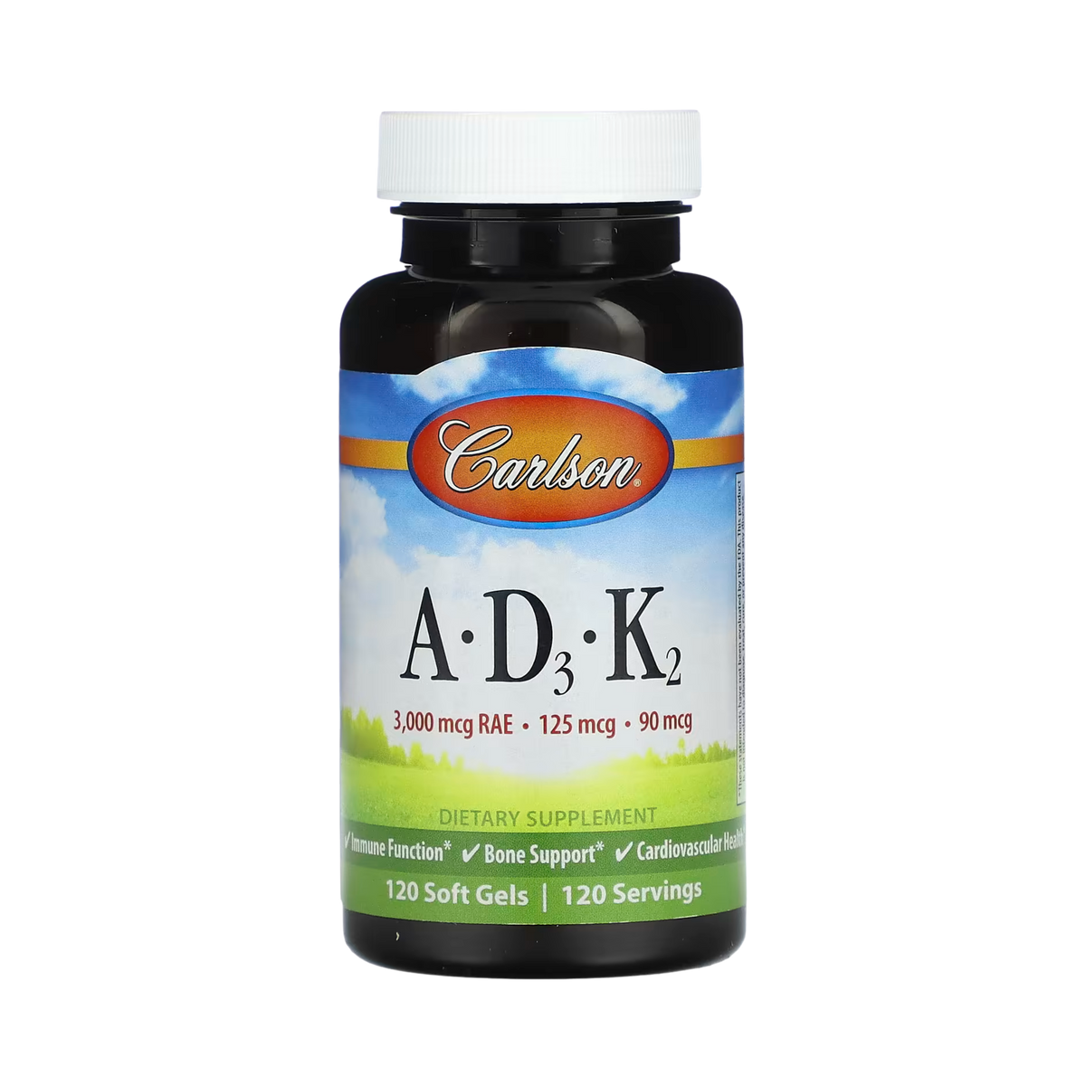 Carlson, A, D3, K2, 120 Softgels