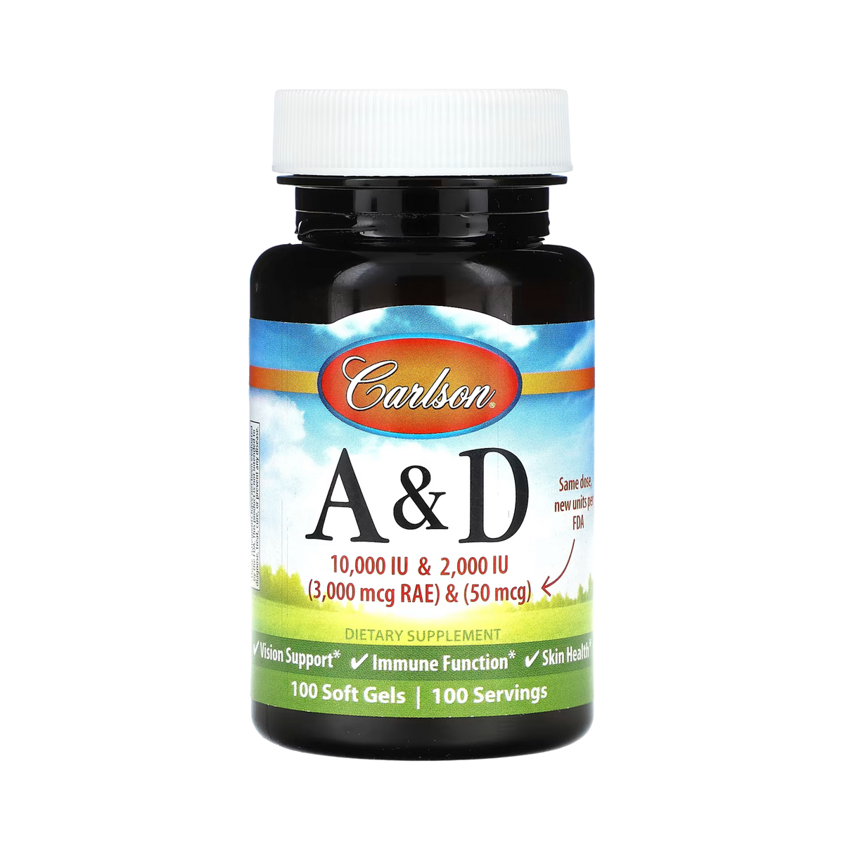 Carlson, Vitamin A & D, 100 Soft Gels