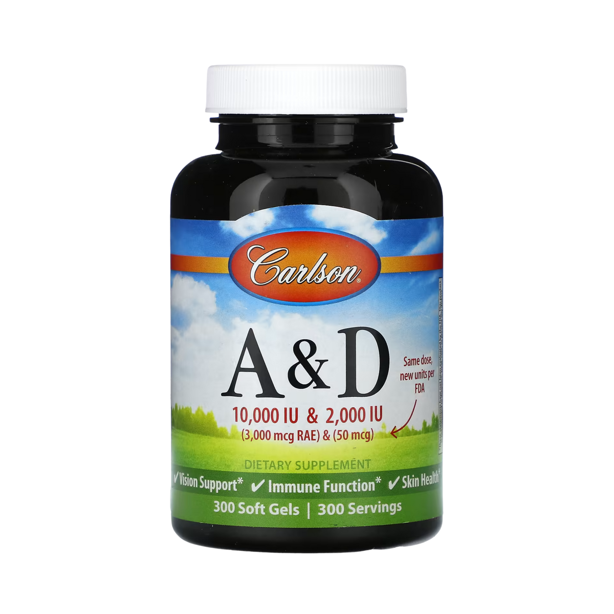 Carlson, Vitamins A & D, 300 Soft Gels