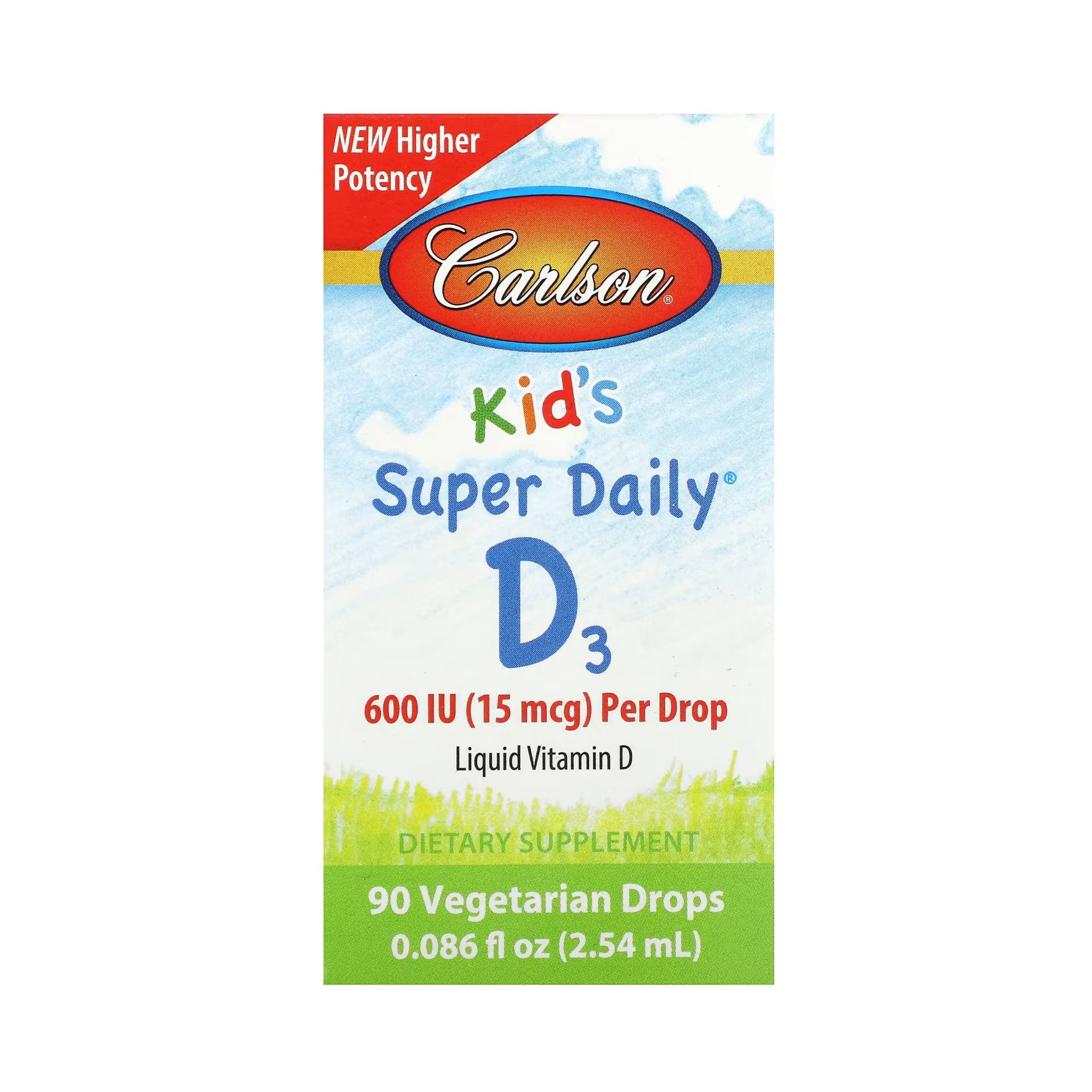 Carlson, Kid's Super Daily D3, 15 Mcg (600 IU), 0.086 Fl Oz