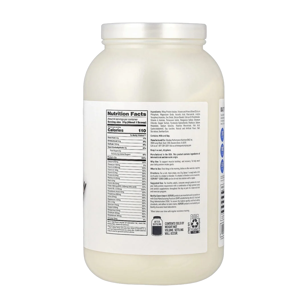 Isopure, Zero Carb Protein Powder, Creamy Vanilla, 3 lb (1.36 kg)