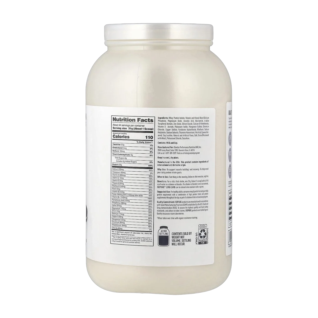 Isopure, Zero Carb Protein Powder, Cookies & Cream, 3 lb (1.36 kg)