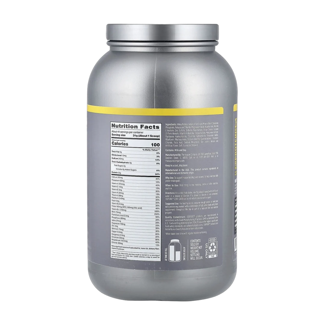 Isopure, Zero Carb Protein Powder, Banana Cream, 3 lb (1.36 kg)
