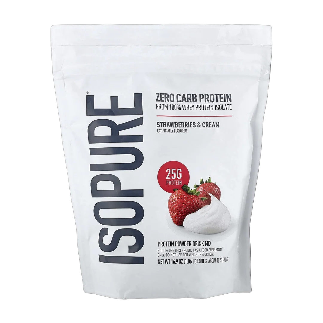 Isopure, Zero Carb Protein Powder, Strawberries & Cream, 1.06 lb (480 g)