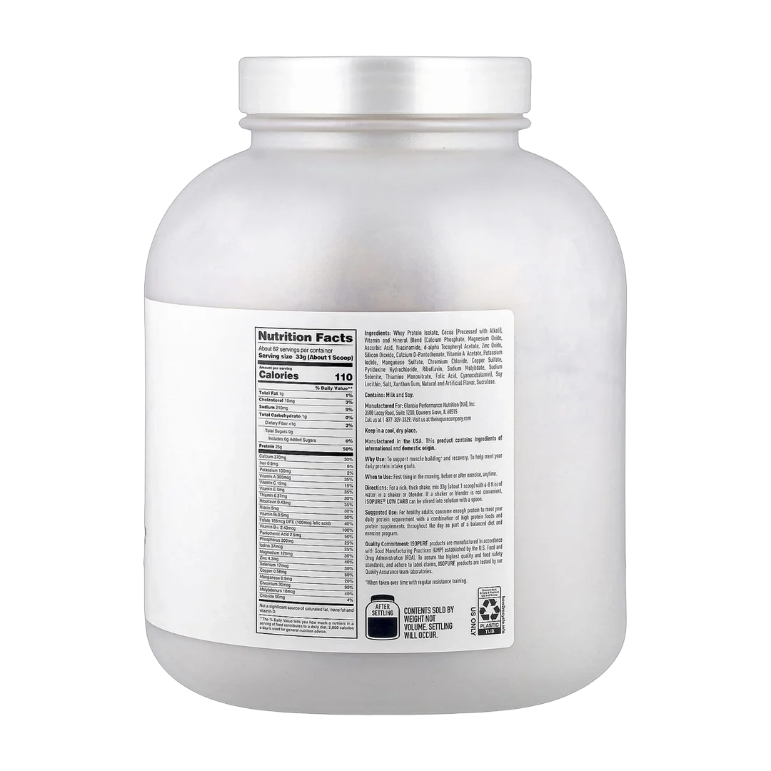 Isopure, Low Carb Protein Powder, Dutch Chocolate, 4.51 lb (2.04 kg)