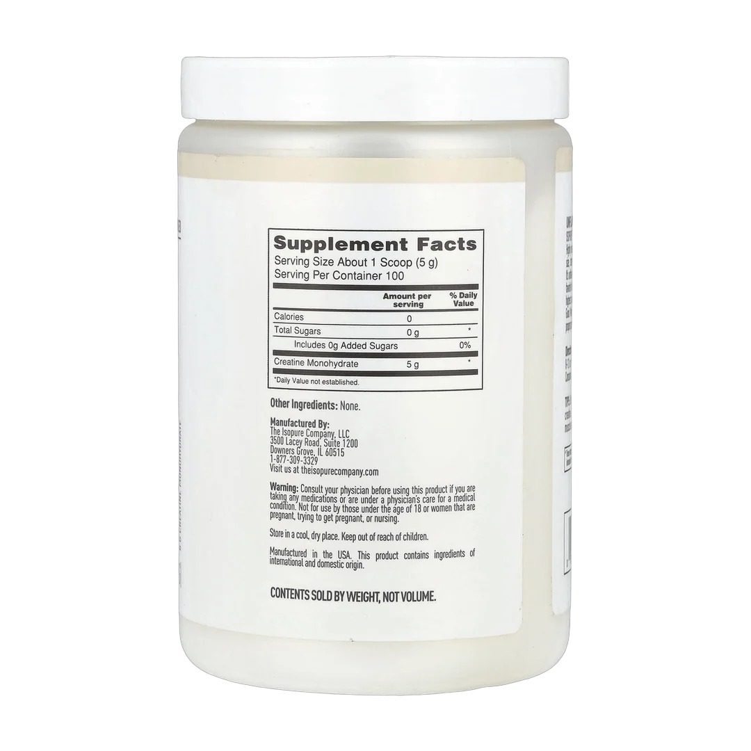 Isopure, Creatine Monohydrate, Unflavored, 1.1 lb (500 g)