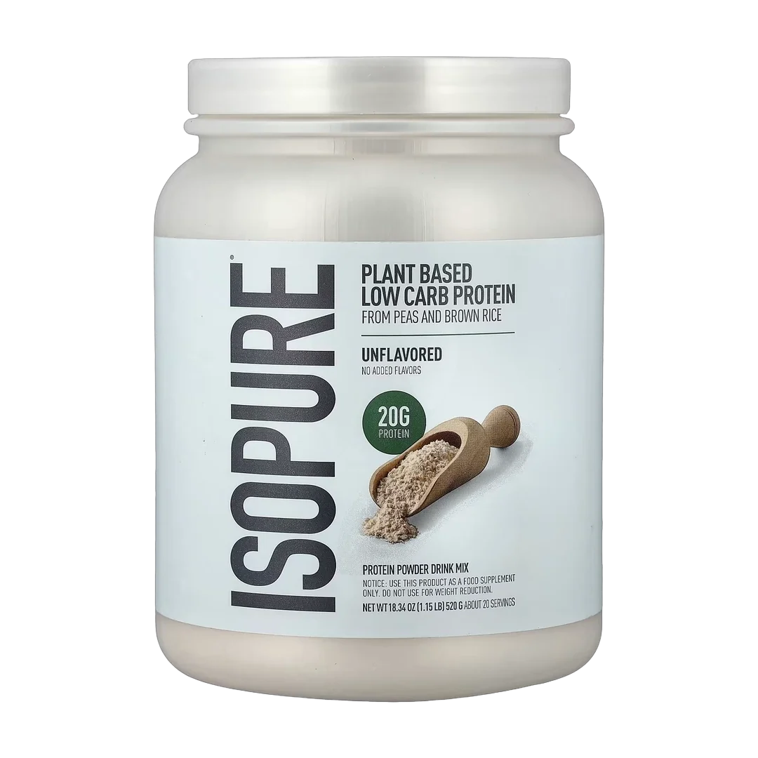 Isopure, Plant Based Low Carb Protein Powder, Unflavored, 1.15 lb (521 g)
