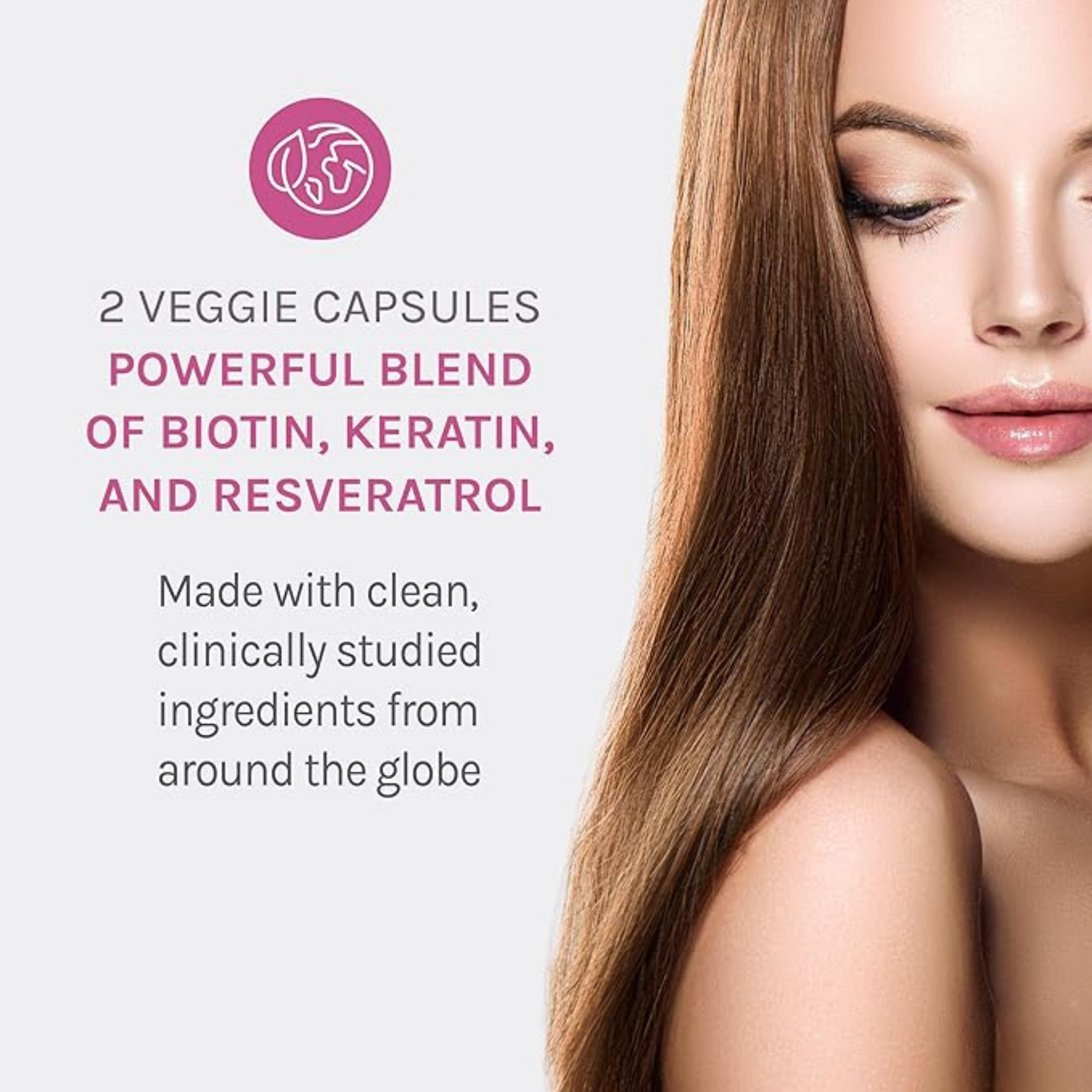 Reserveage Beauty, Keratin Hair Booster with Biotin & Resveratrol, 60 Capsules