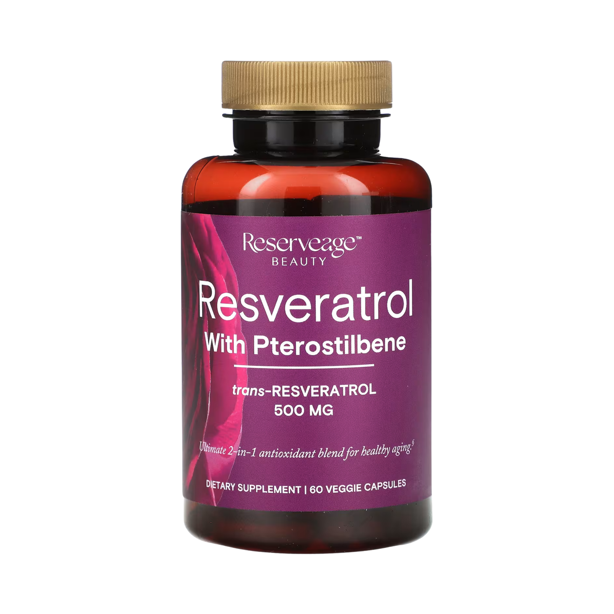 Reserveage Beauty, Resveratrol with Pterostilbene , 500 mg, 60 Veggie Capsules