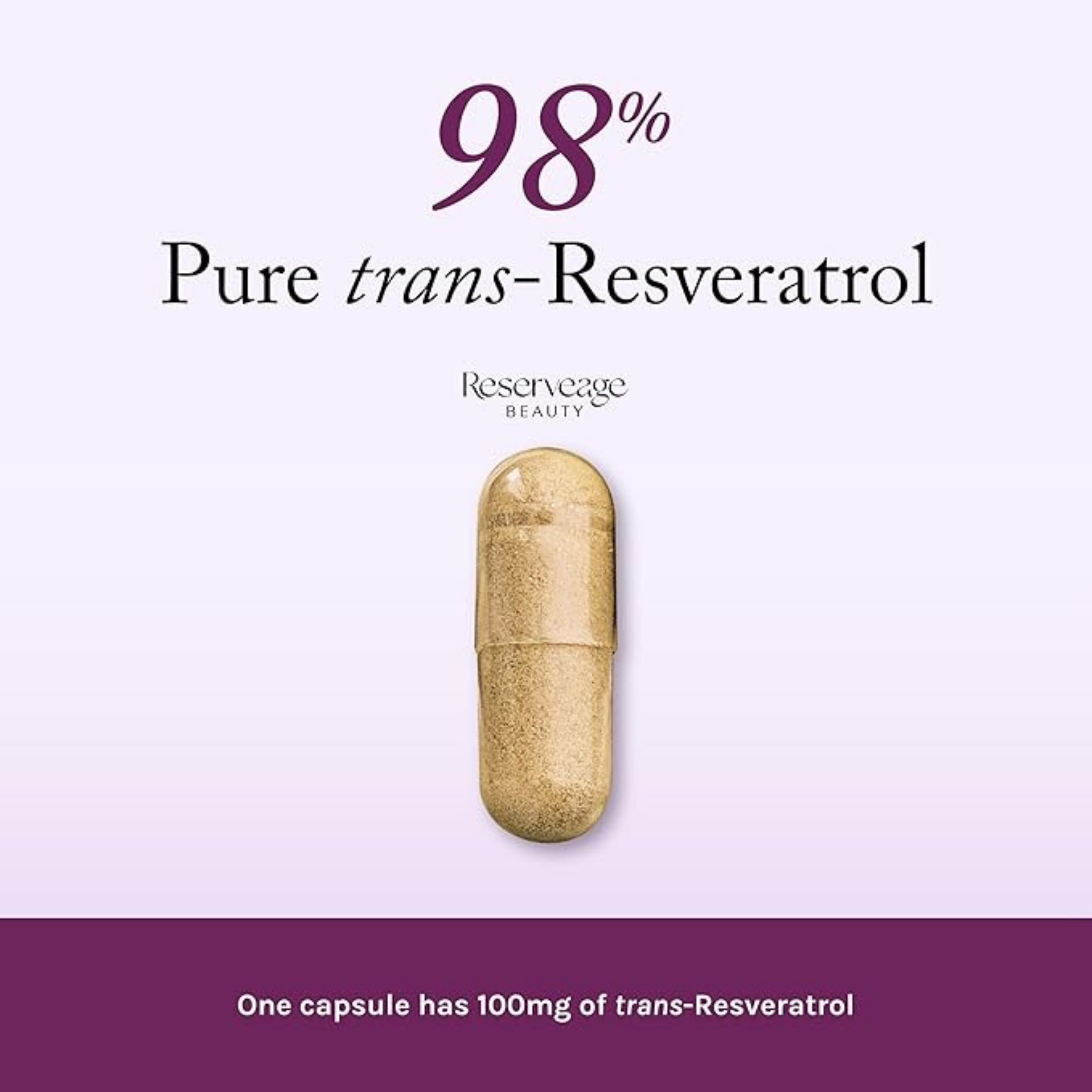 Reserveage Beauty, Resveratrol, 100 mg, 60 Veggie Capsules