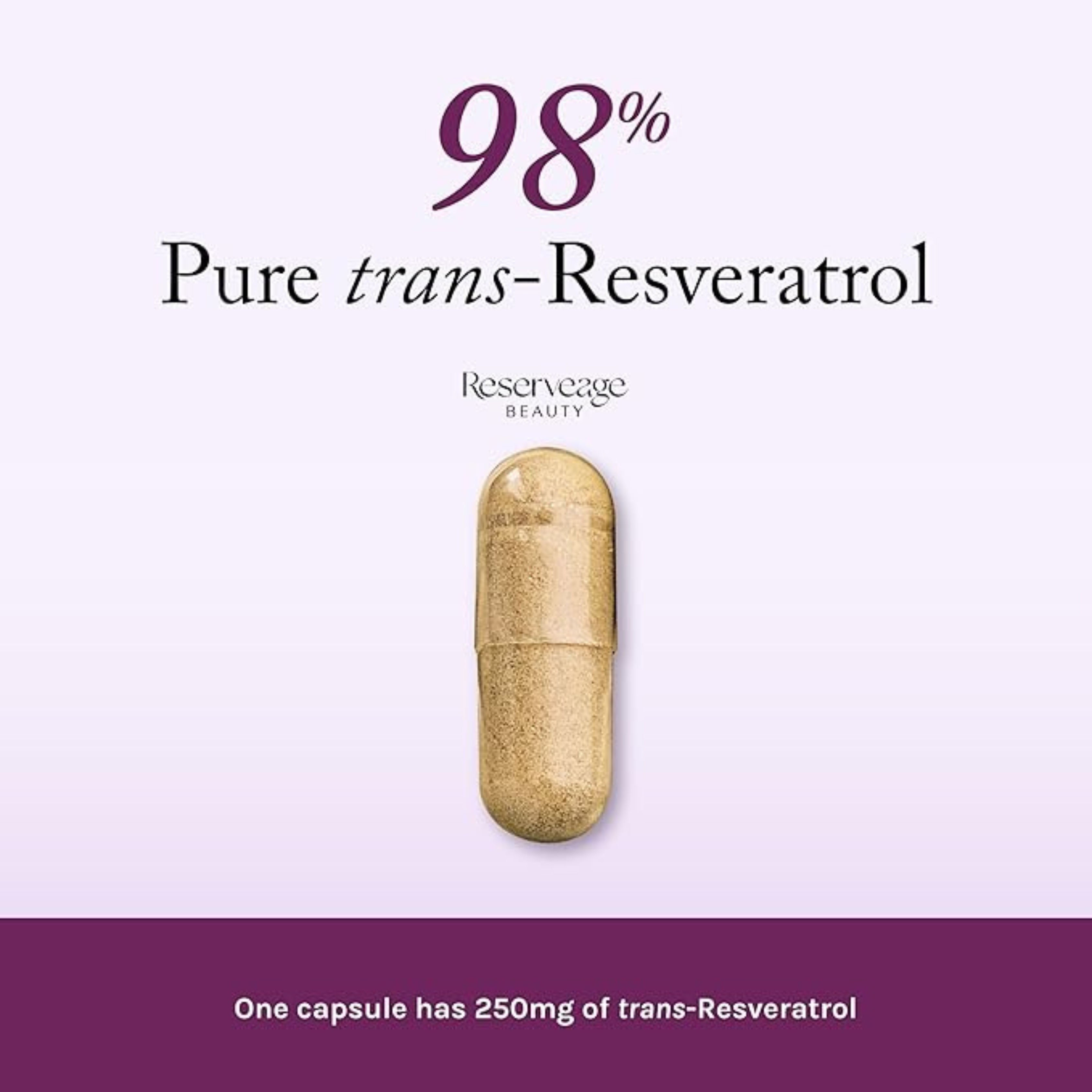 Reserveage Beauty, Resveratrol, 250 mg,  60 Veggie Capsules