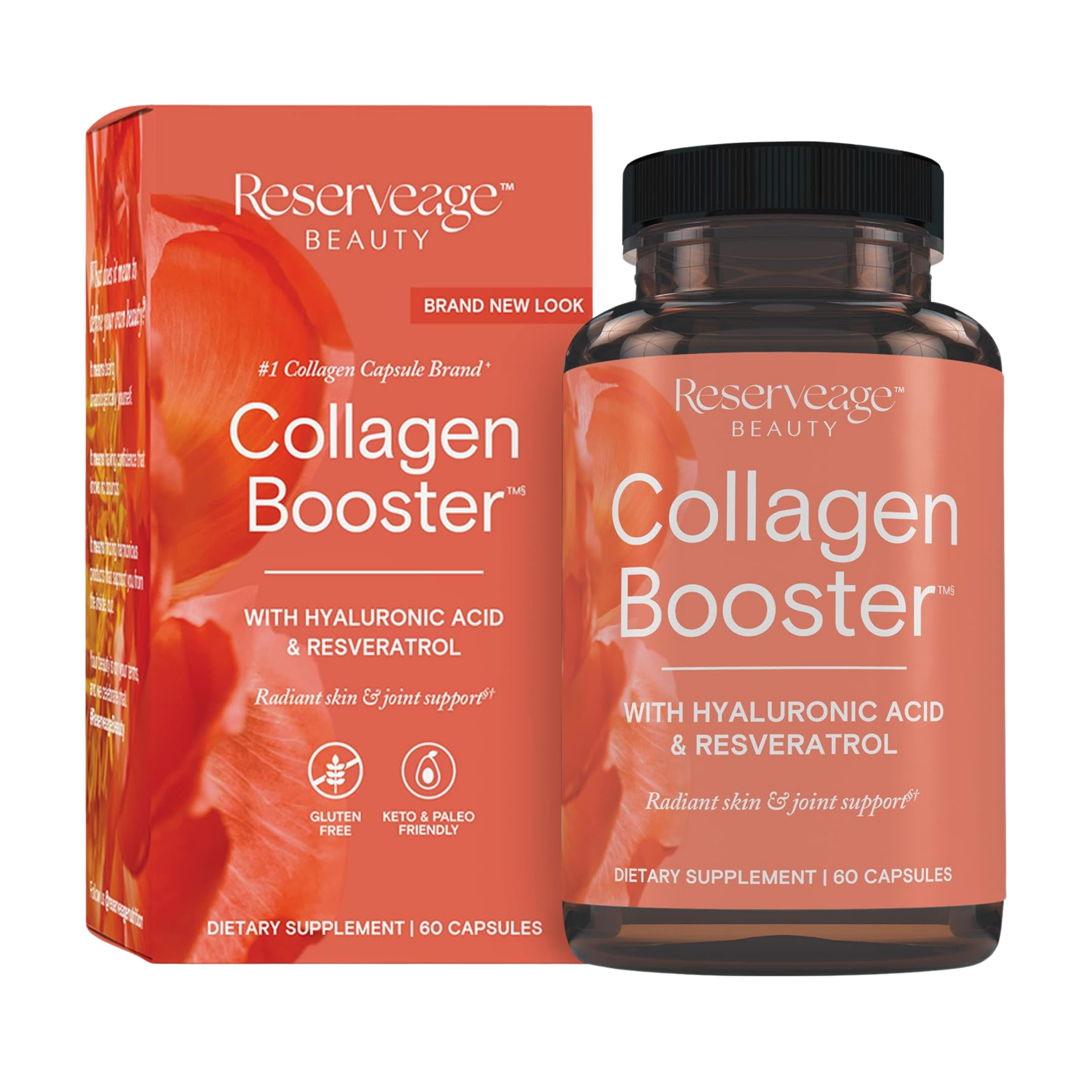 Reserveage Beauty, Collagen Booster with Hyaluronic Acid & Resveratrol, 60 Capsules