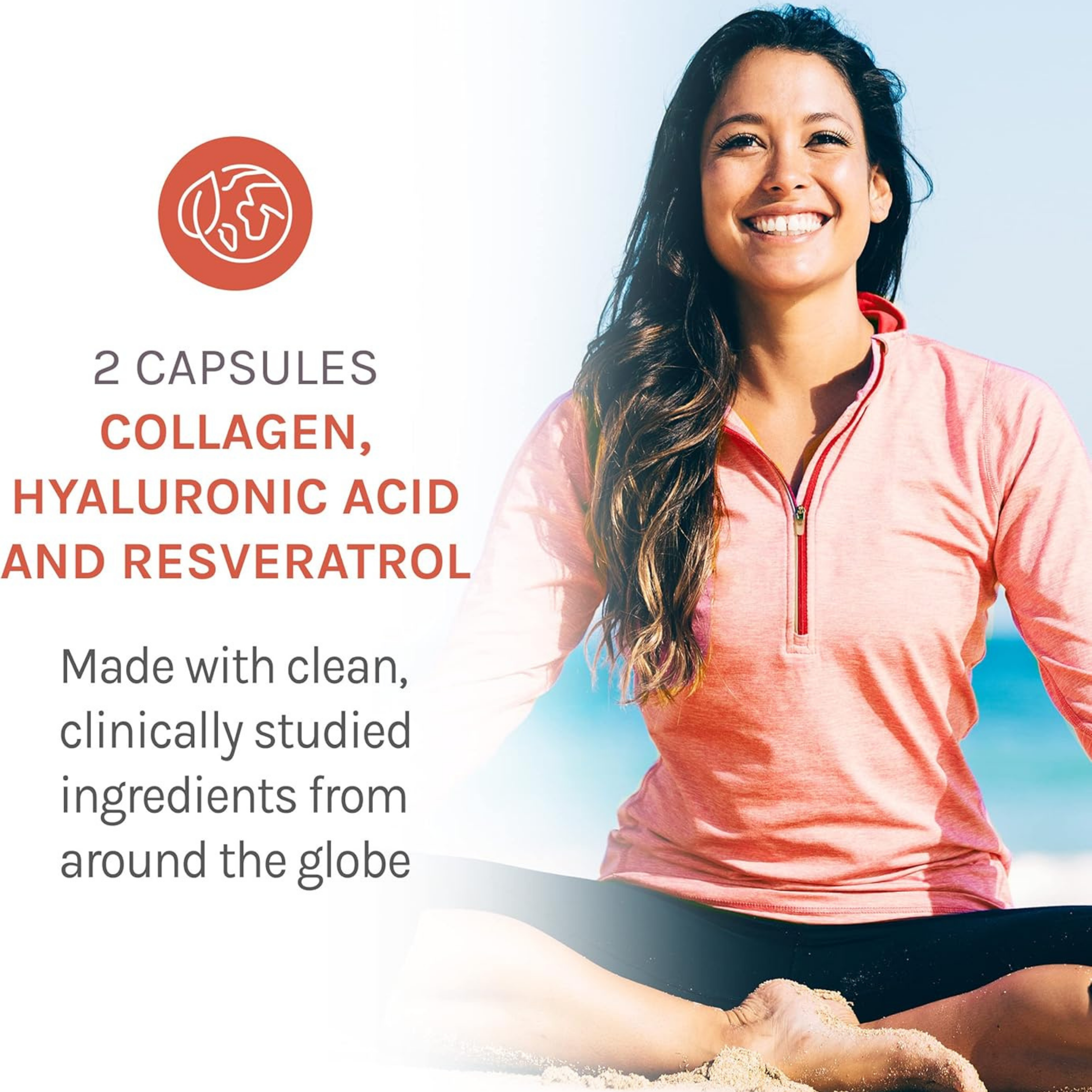 Reserveage Beauty, Collagen Booster with Hyaluronic Acid & Resveratrol, 60 Capsules