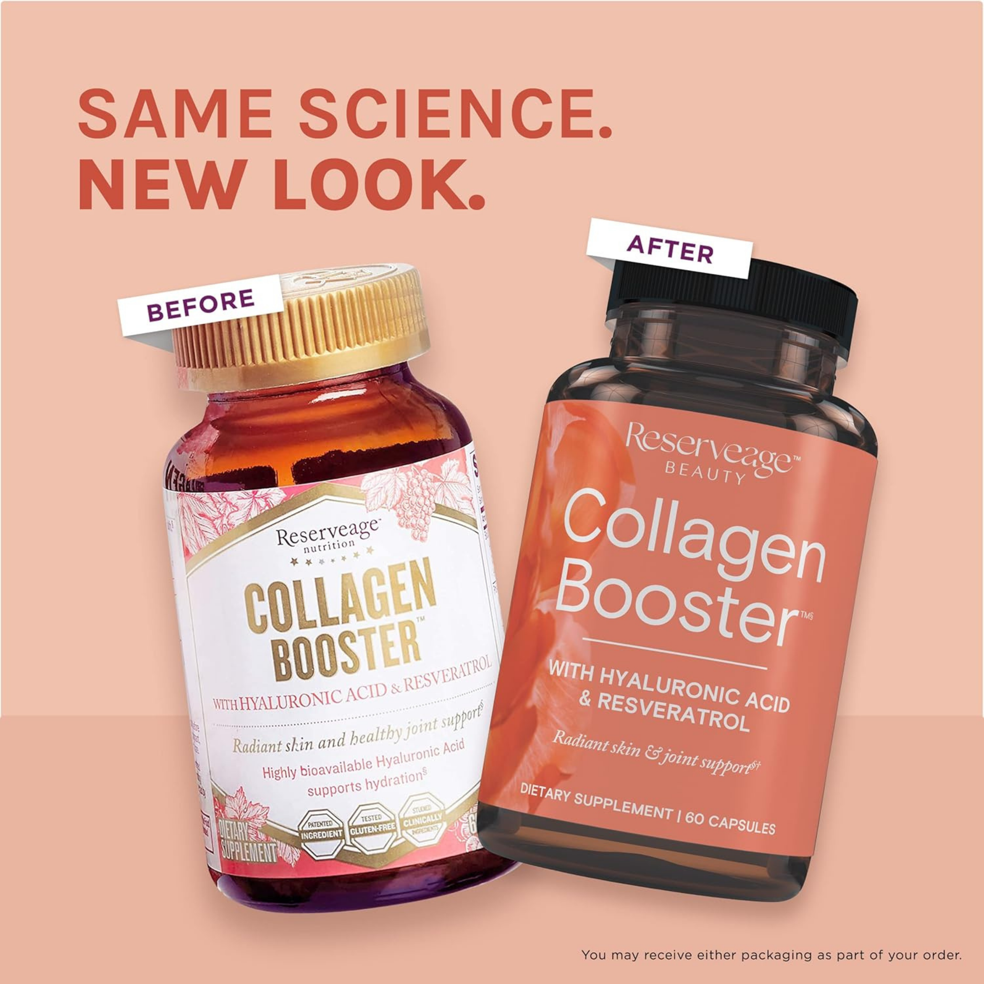 Reserveage Beauty, Collagen Booster with Hyaluronic Acid & Resveratrol, 60 Capsules