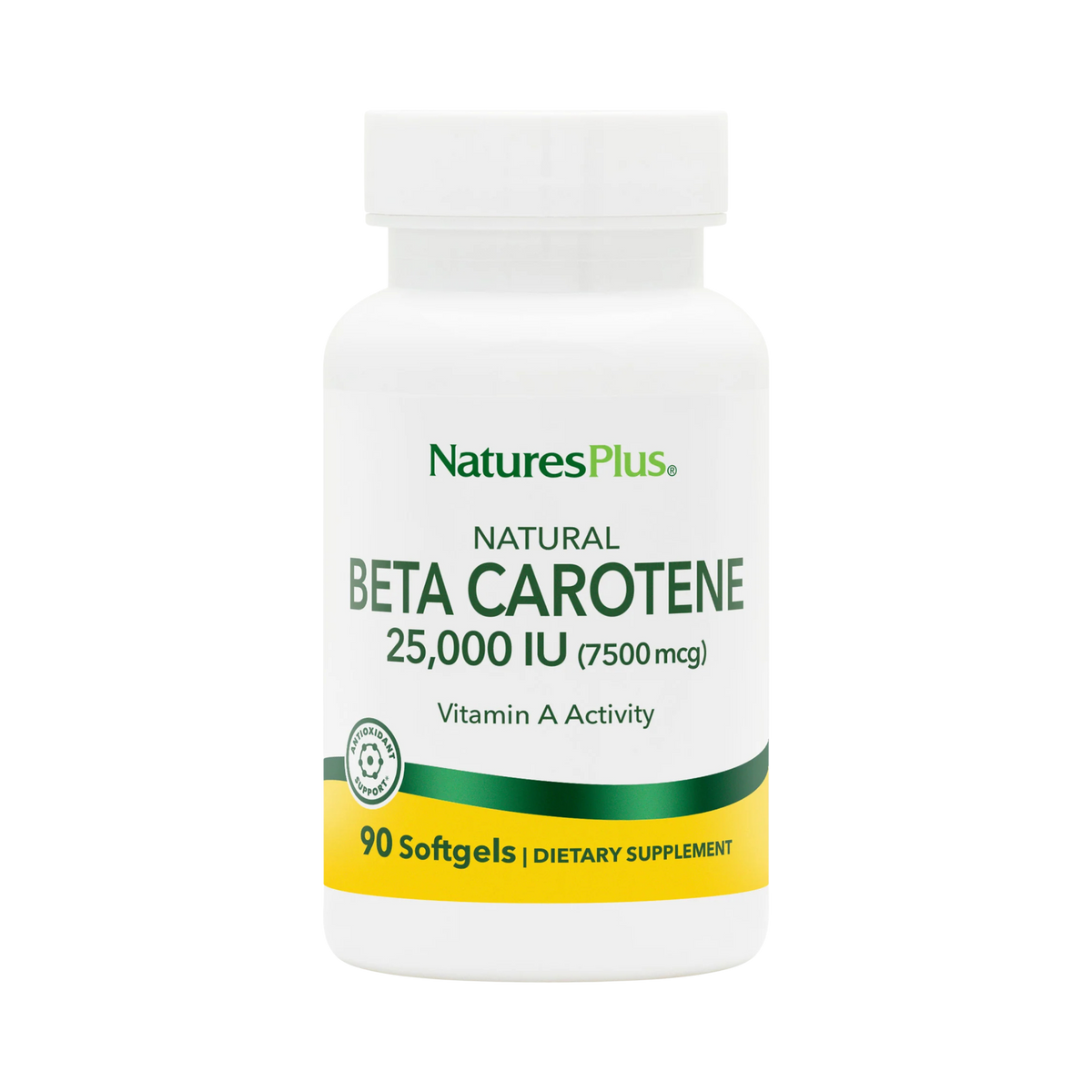 NaturesPlus, Natural Beta Carotene, 25,000 IU Vitamin A & Vitamin E, 90 Softgels