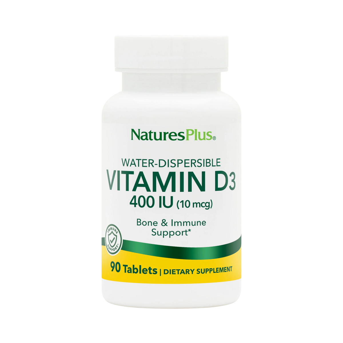 NaturesPlus, Water-Dispersible Vitamin D3, 10 Mcg, 90 Tablets