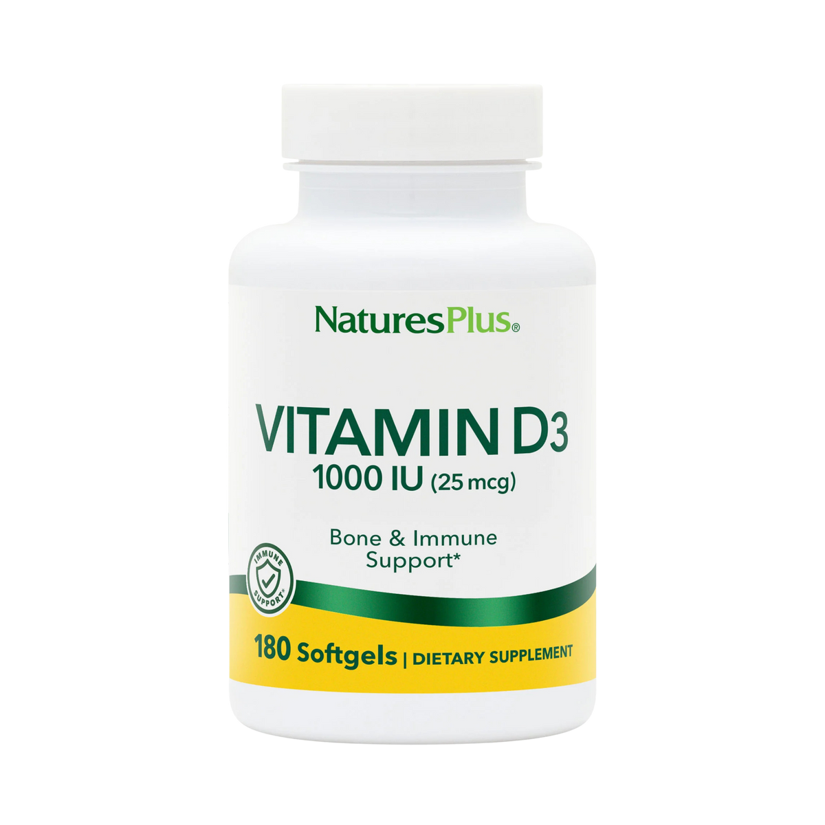 NaturesPlus, Vitamin D3, 25 Mcg, 180 Softgels