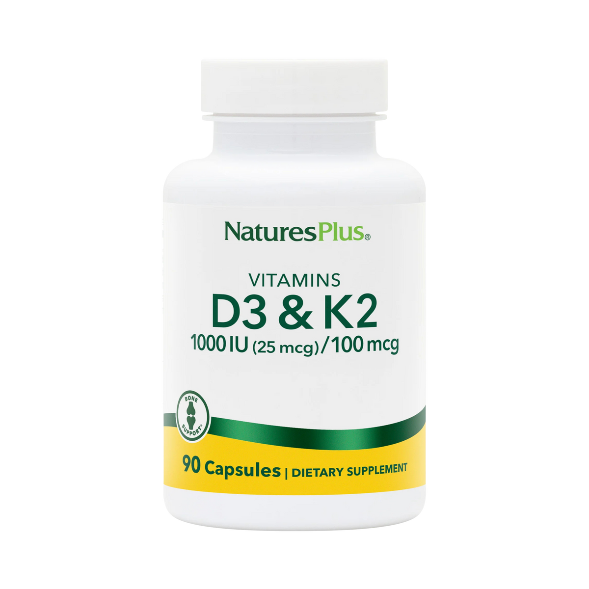 NaturesPlus, Vitamin D3 & K2, 90 Capsules