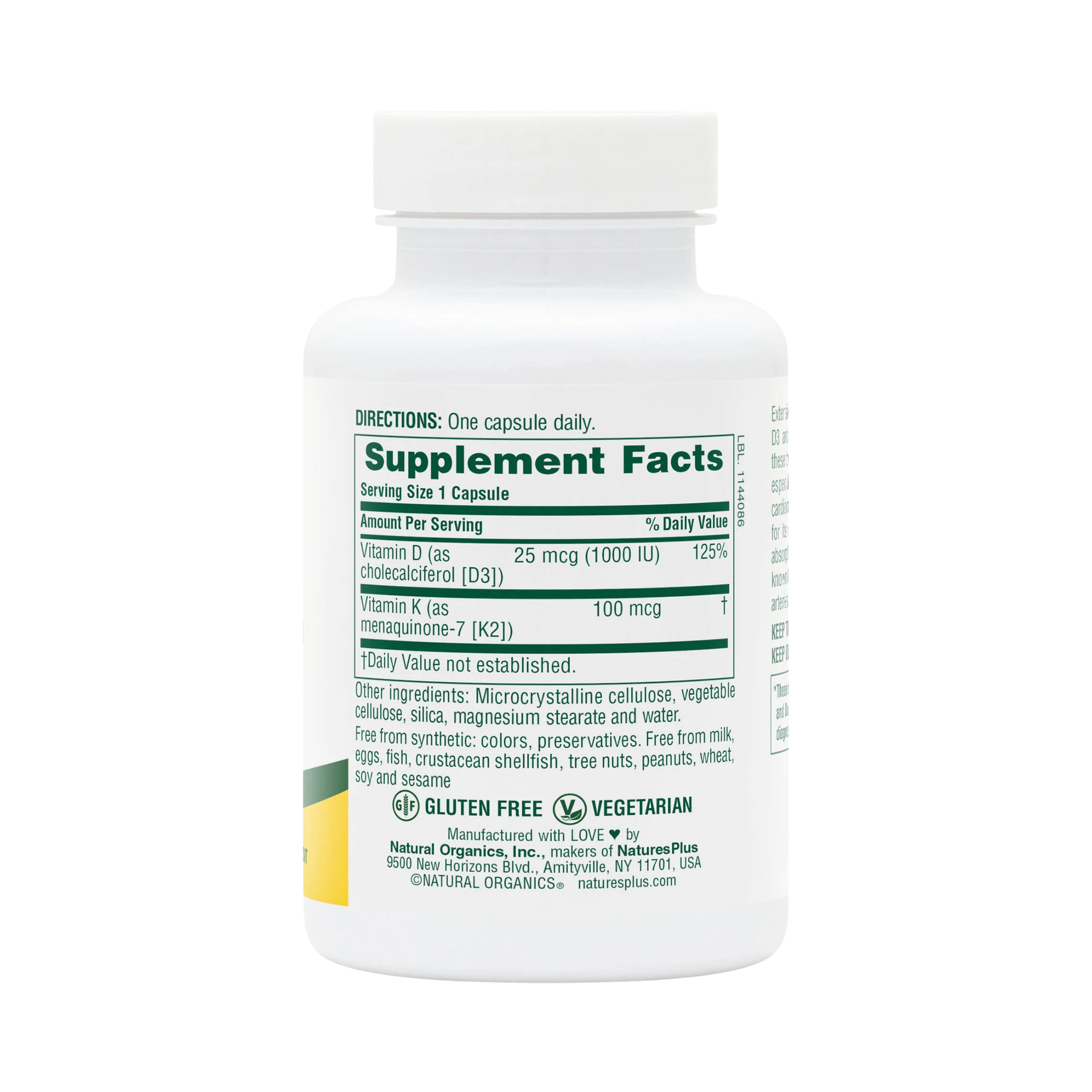 NaturesPlus, Vitamin D3 & K2, 90 Capsules