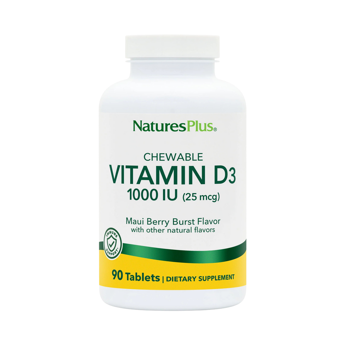 NaturesPlus, Vitamin D3 (1000 IU), 90 Chewable Tablets