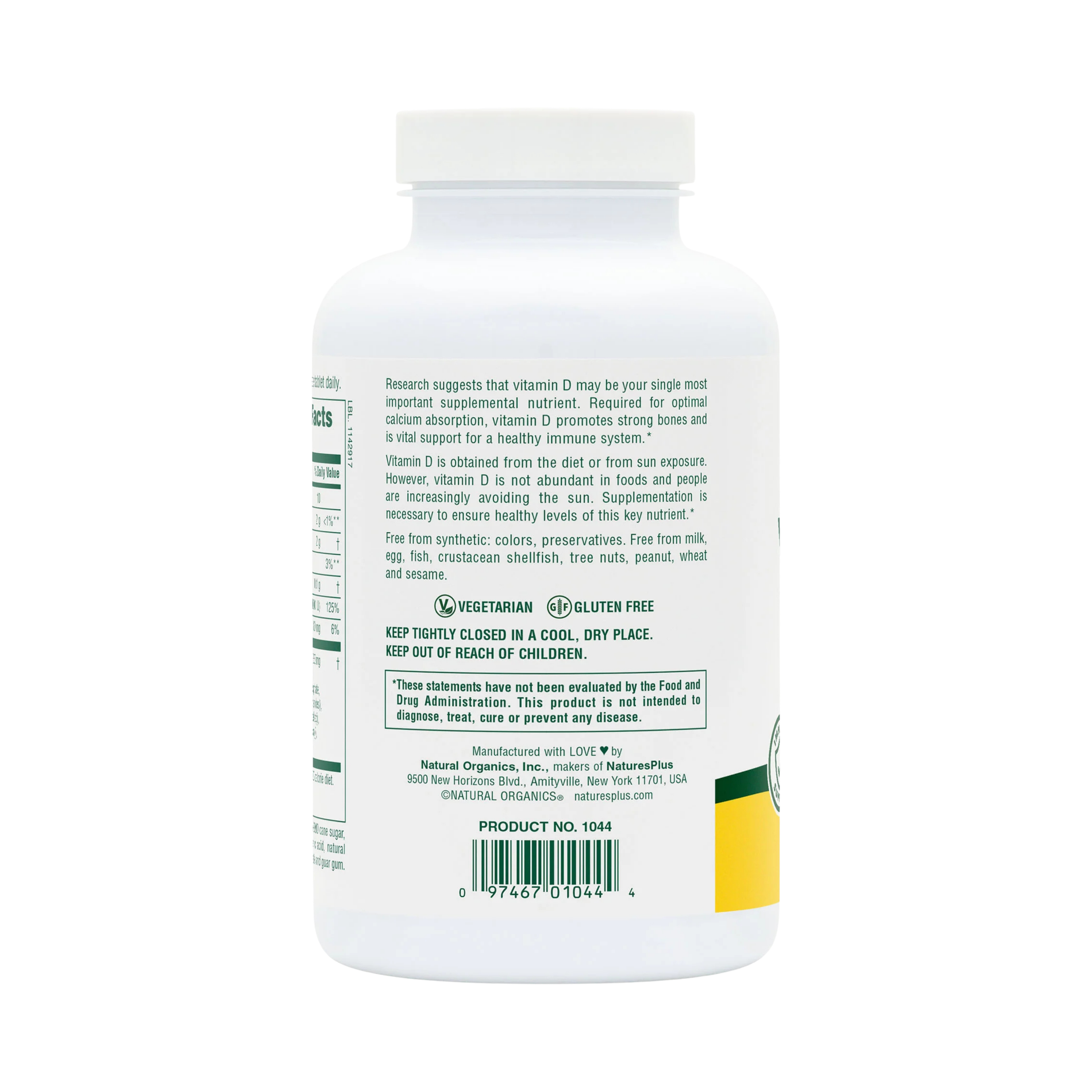 NaturesPlus, Vitamin D3 (1000 IU), 90 Chewable Tablets