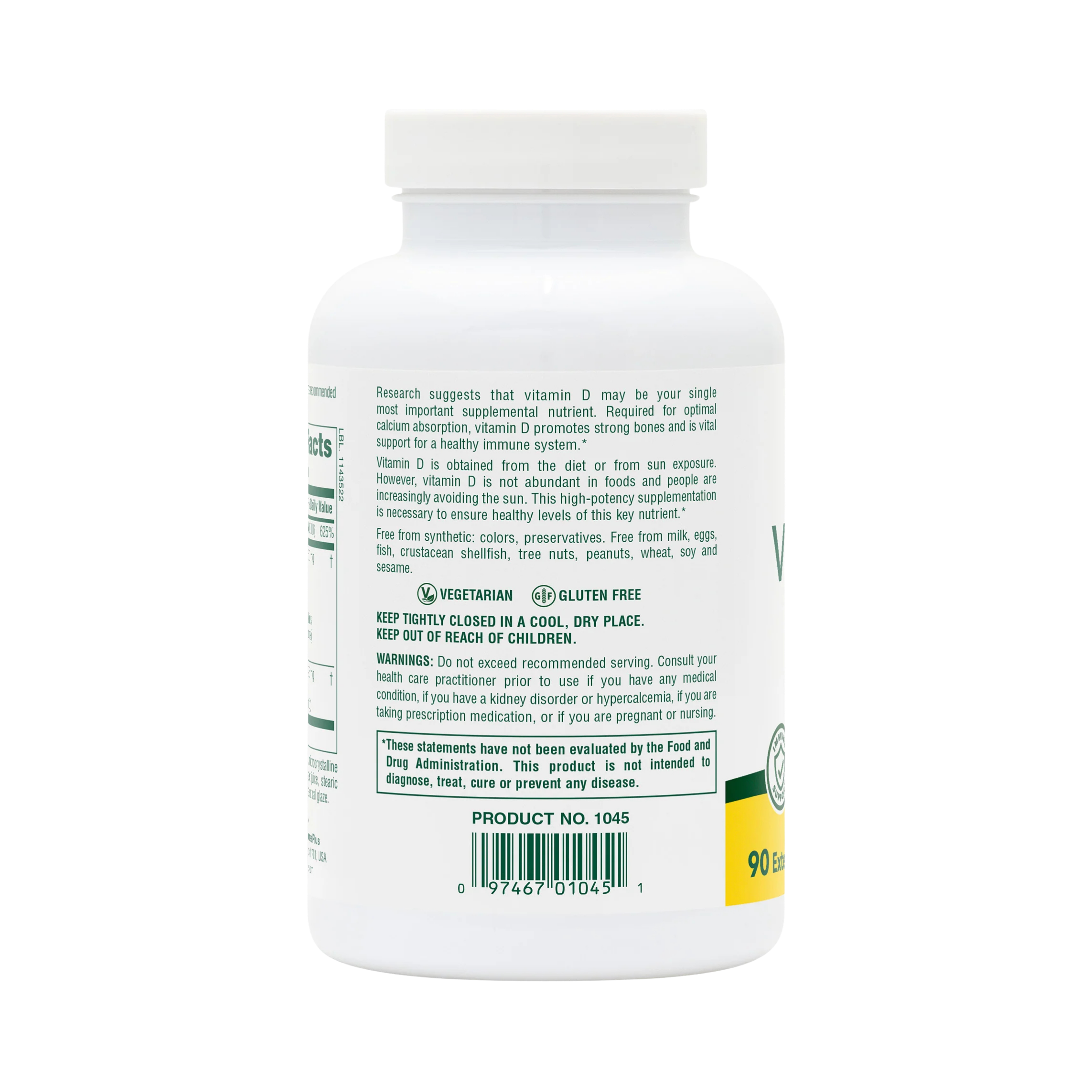 Natures Plus, Vitamin D3, Extended Release, 90 Vegan Tablets
