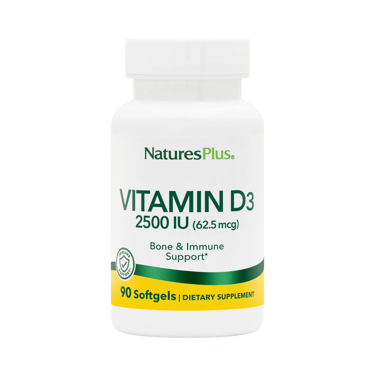 NaturesPlus, Vitamin D3 (Cholecalciferol), 2500 IU, 90 Softgels