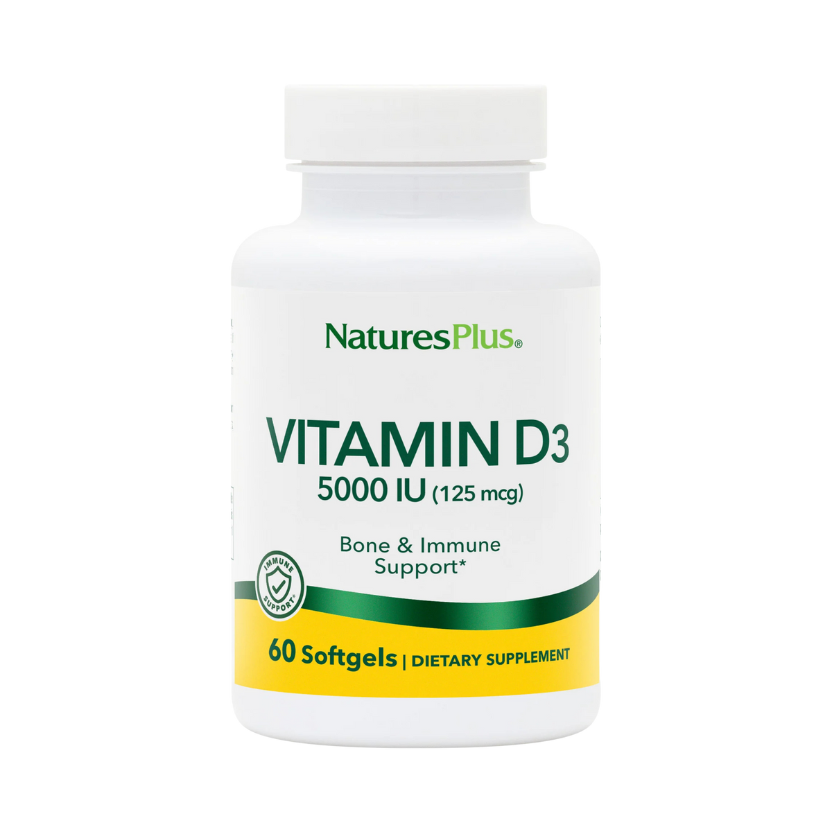NaturesPlus, Vitamin D3, 125 Mcg, 60 Softgels