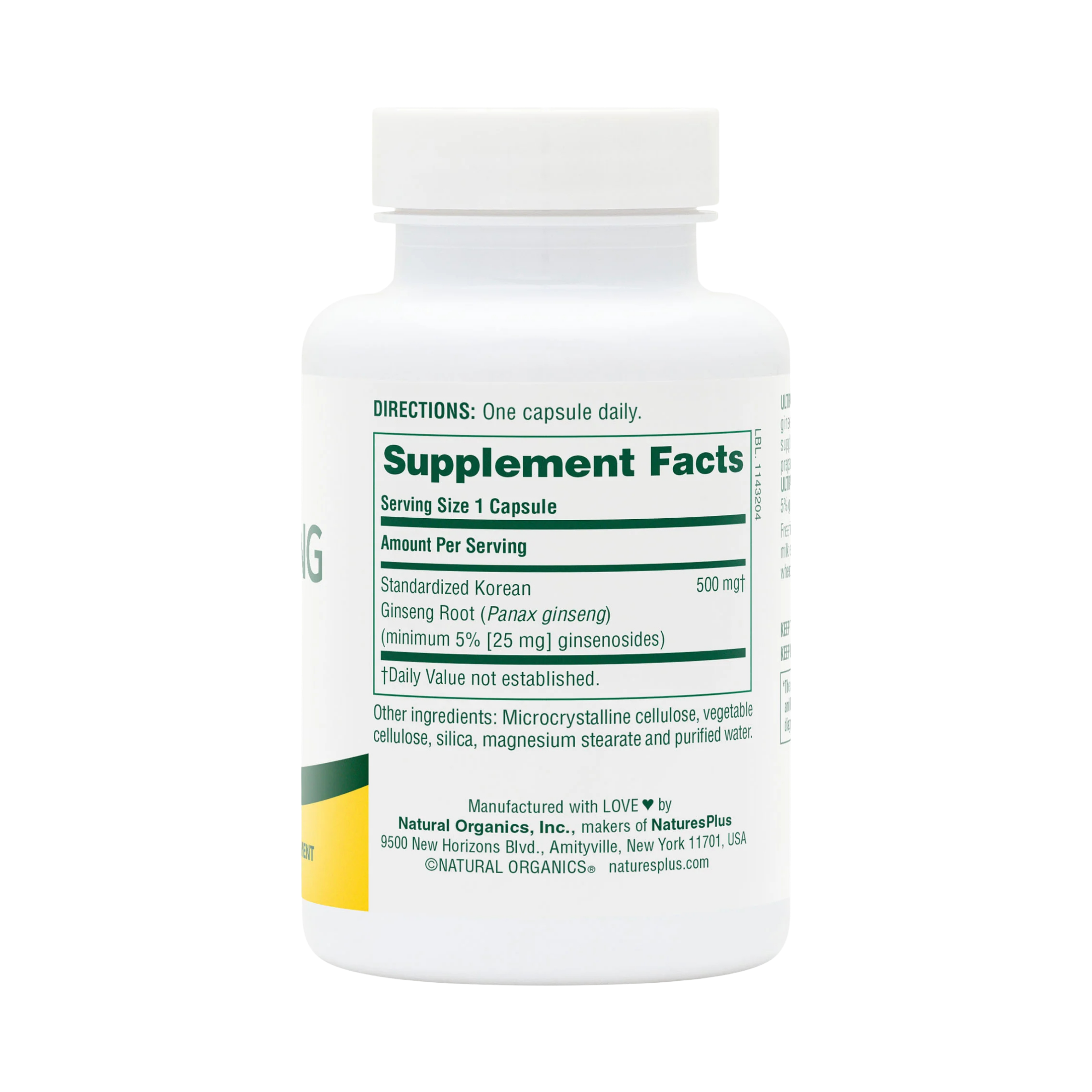 NaturesPlus, Ultra Ginseng, 500 Mg, 60 Capsule