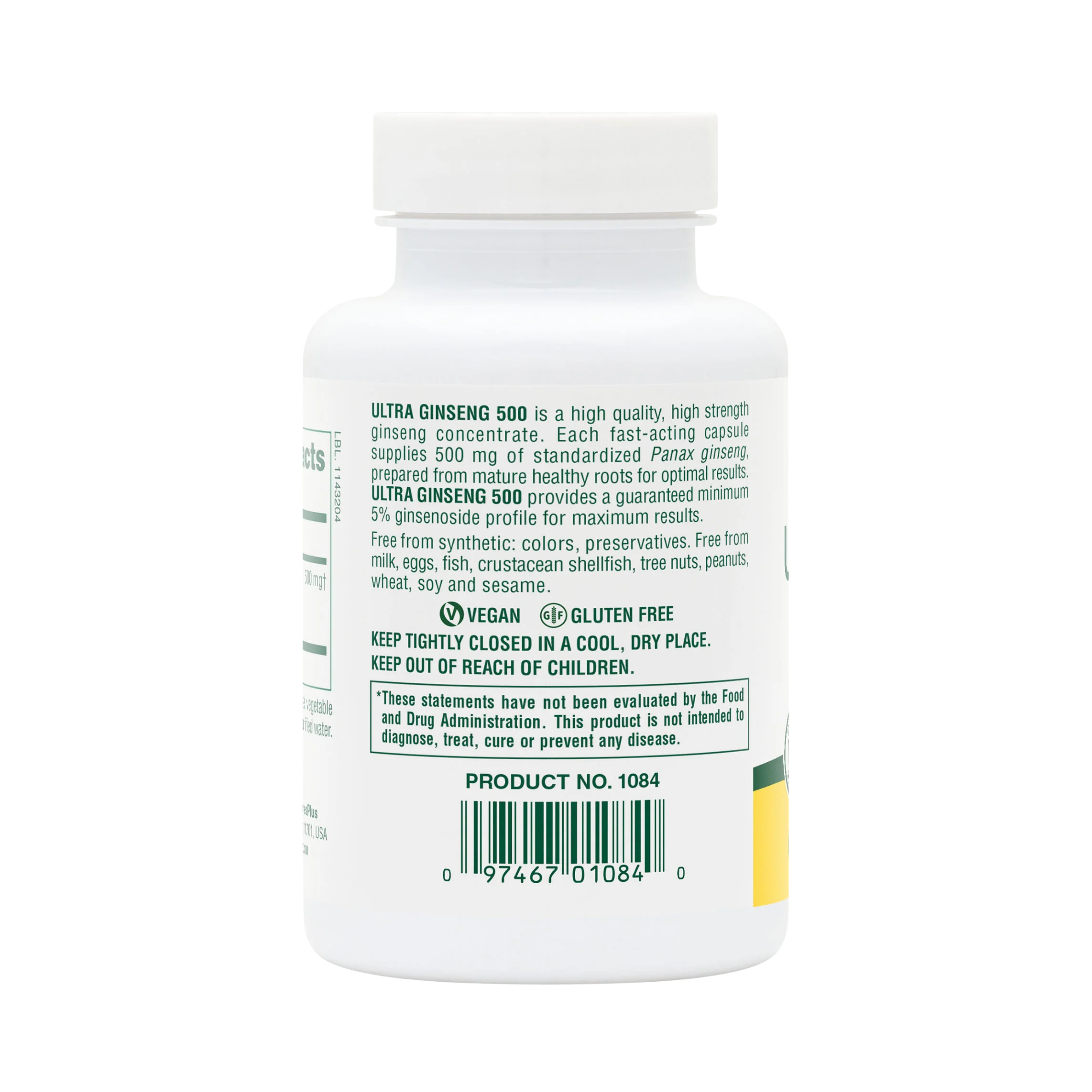 NaturesPlus, Ultra Ginseng, 500 Mg, 60 Capsule