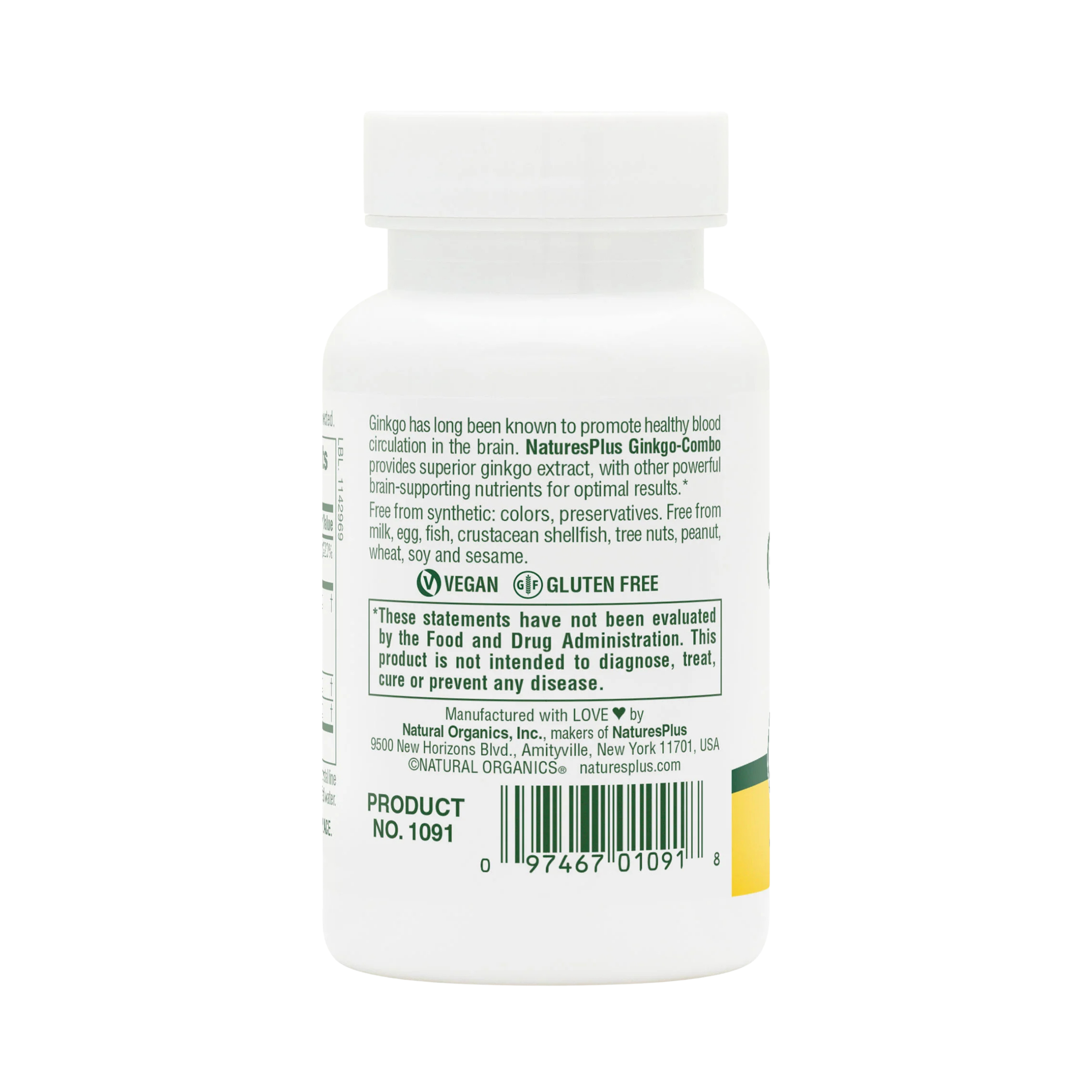 NaturesPlus, Ginkgo-Combo, 60 Veg Capsules