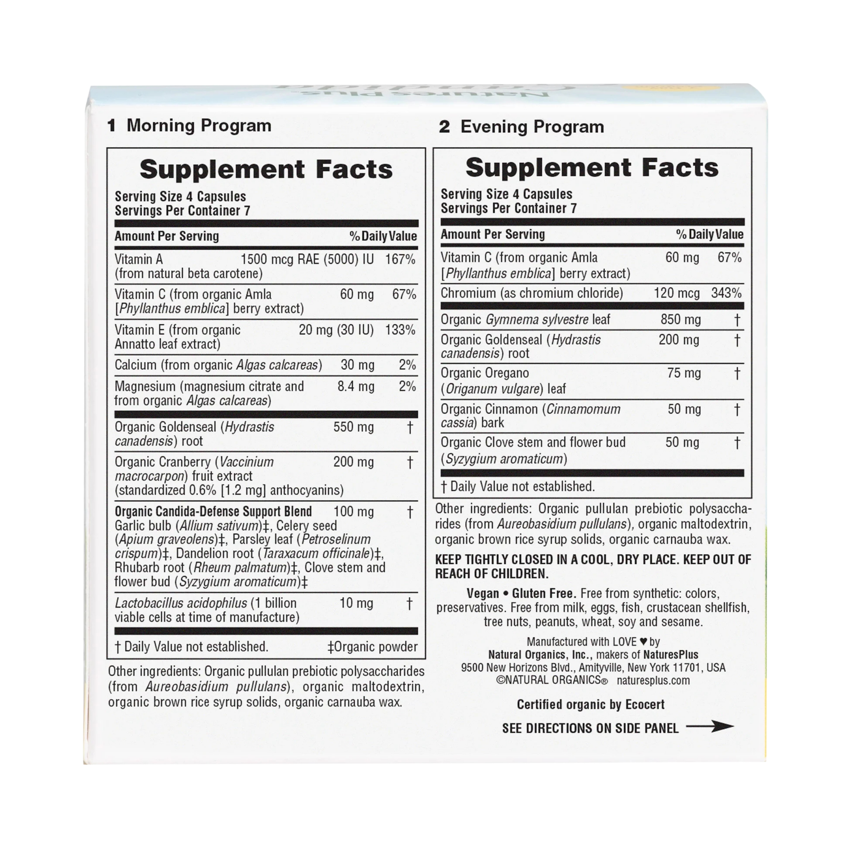 NaturesPlus, Candida Cleanse, 7 Day Program, 2 Bottles, 28 Capsules Each