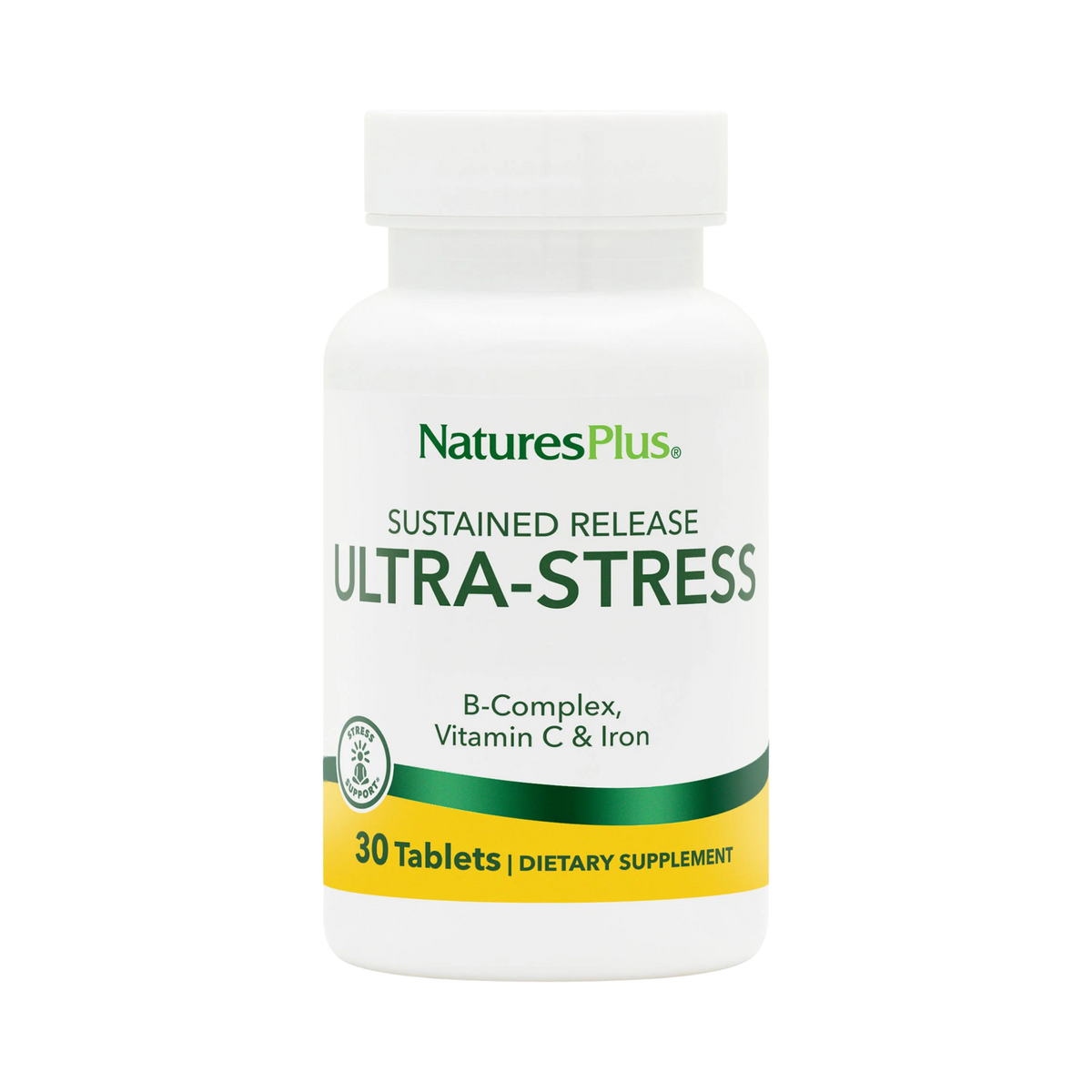 NaturesPlus, Ultra-Stress with Iron, Sustained Release, 30 Vegetarian Tablets