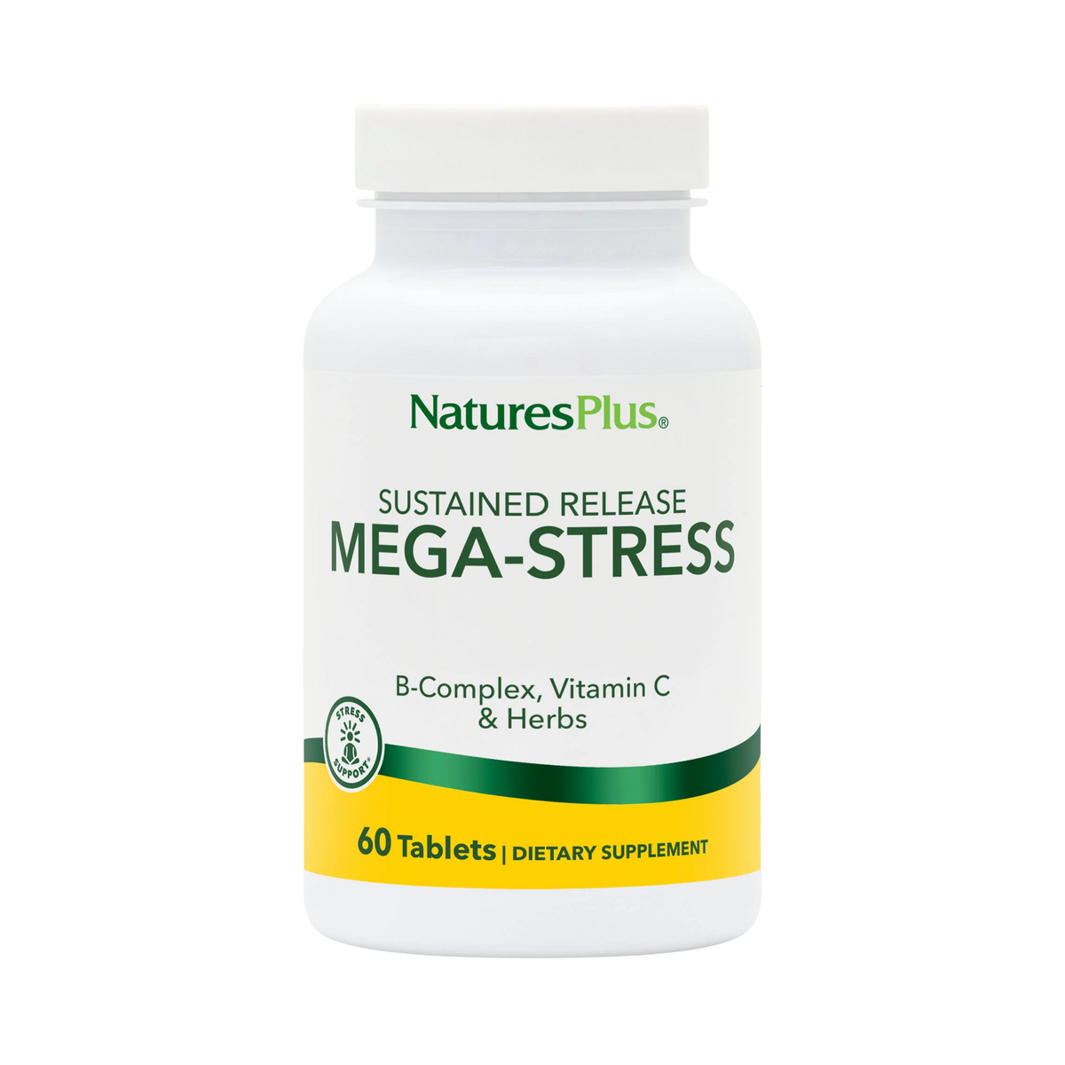 NaturesPlus, Mega Stress Complex Time Release, 60 Sustained Release Tablet