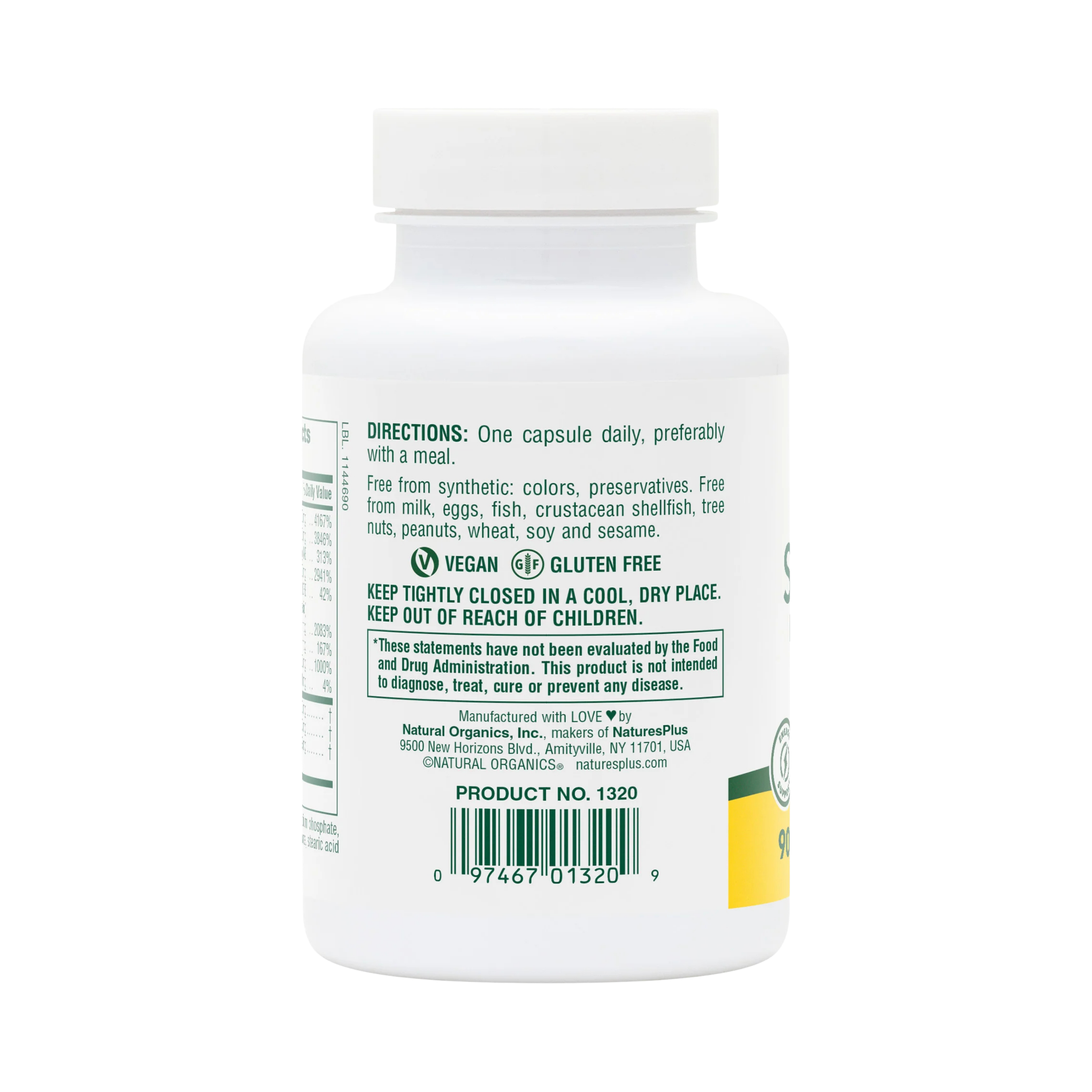 NaturesPlus, High Potency Super B-50, 90 Capsules
