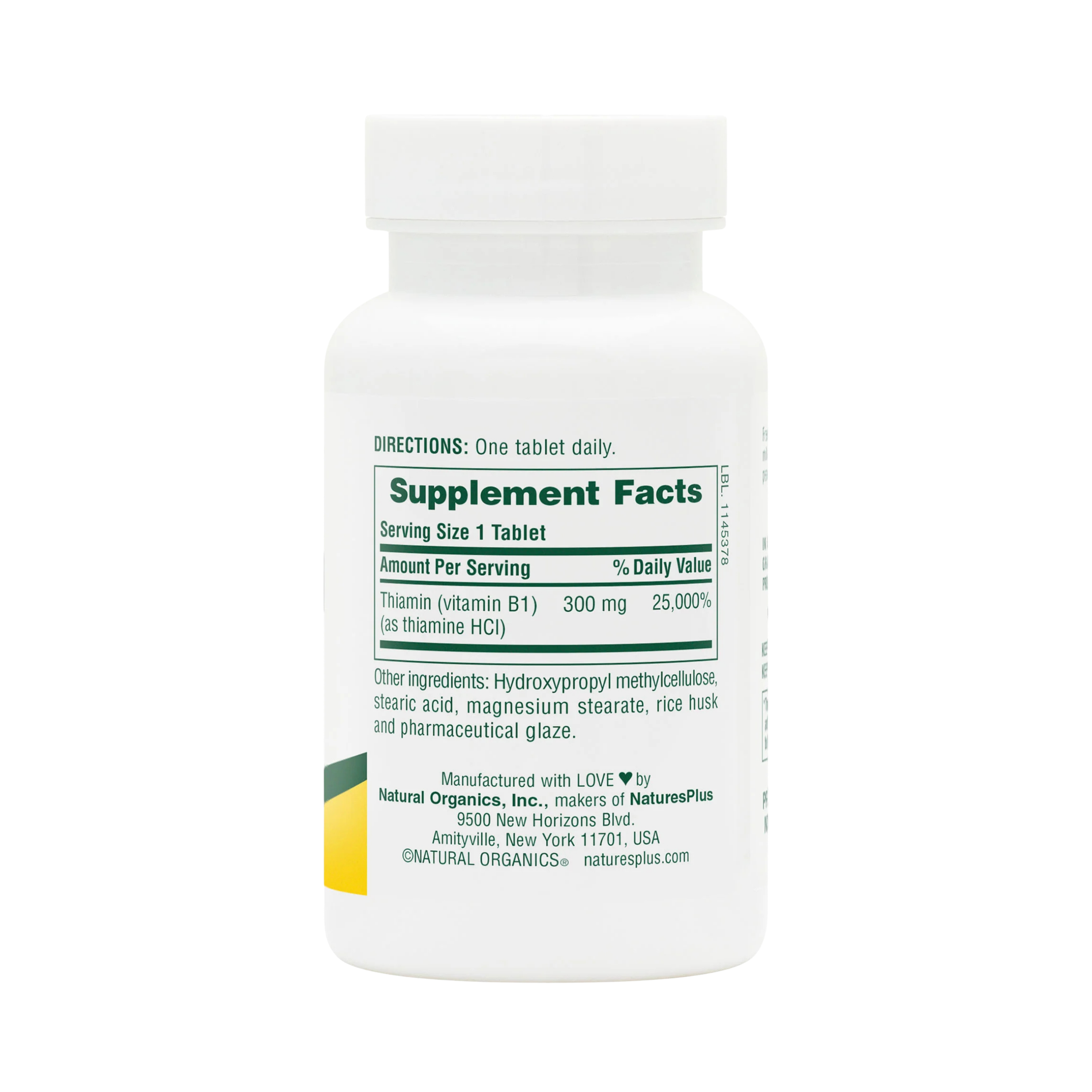 NaturesPlus, Vitamin B1, 300 Mg, 90 Tablets