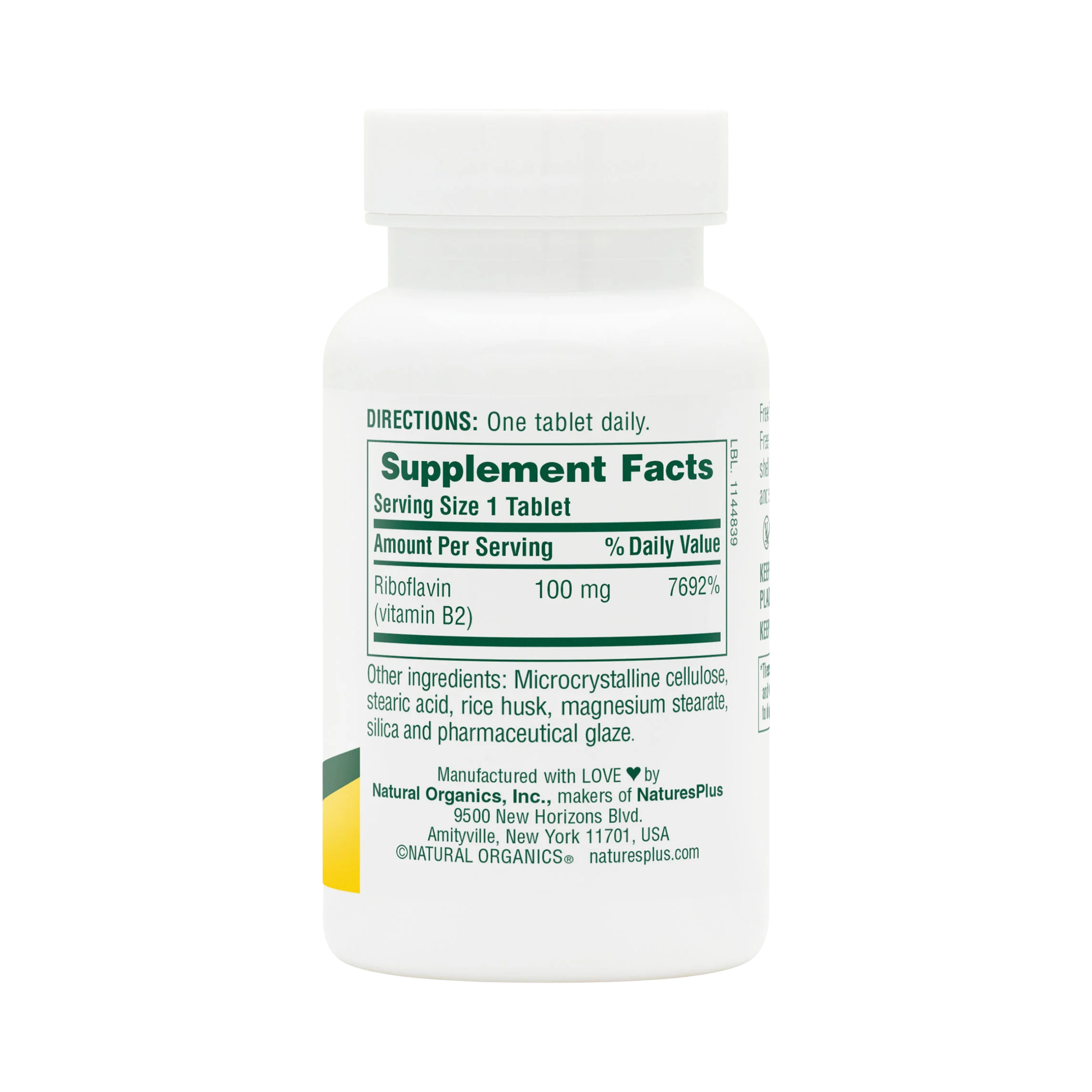 NaturesPlus, Vitamin B-2, 100 Mg, 90 Tablets