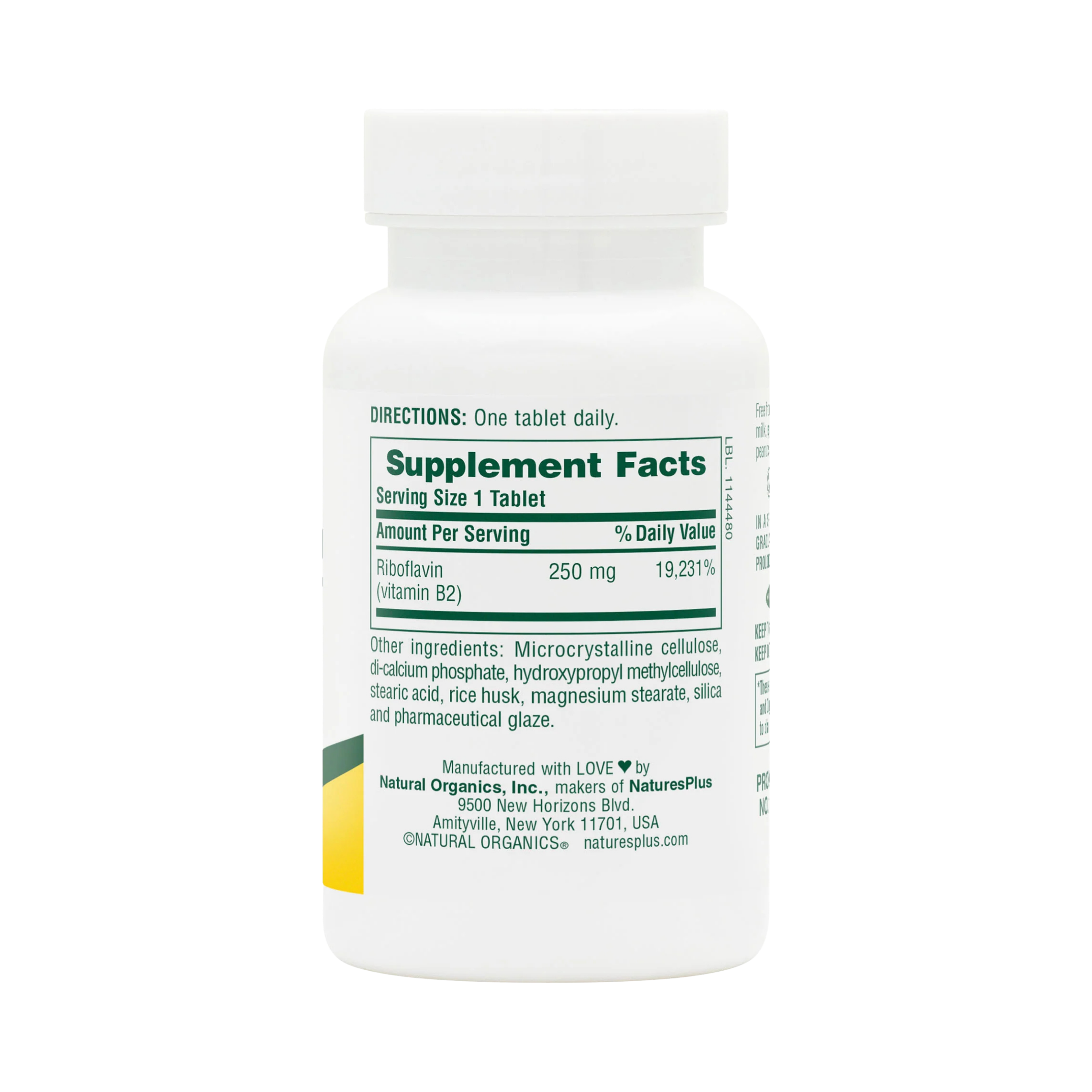 NaturesPlus, Vitamin B2, 250 Mg, 60 Tablets