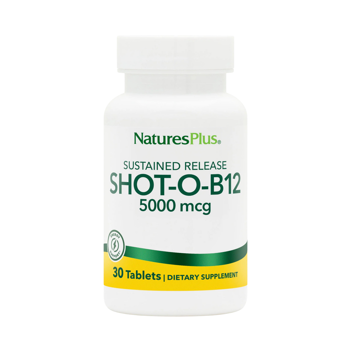 NaturesPlus, Shot-O-B12, 5,000 Mcg, 30 Tablets
