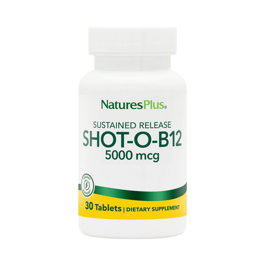 NaturesPlus, Shot-O-B12, 5,000 Mcg, 30 Tablets