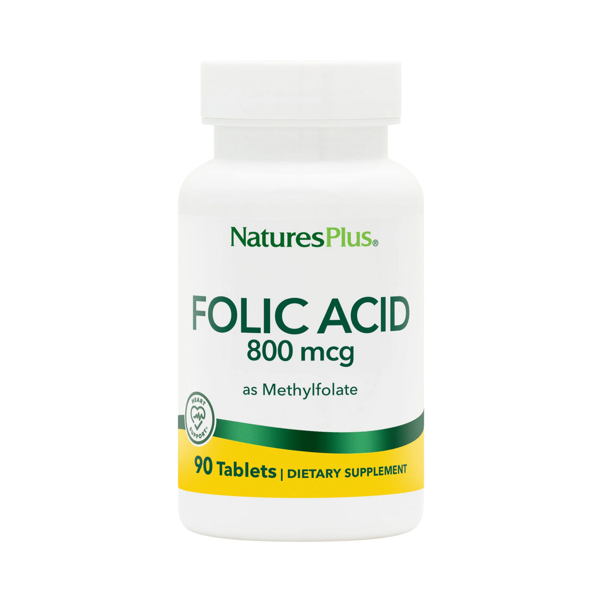 NaturesPlus, Folic Acid as Methylfolate, 800 Mcg, 90 Tablets