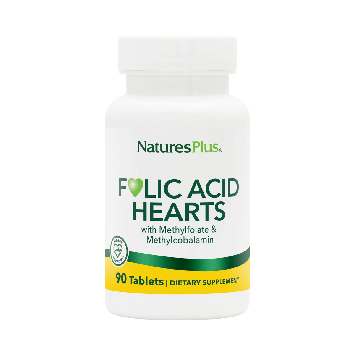 NaturesPlus, Folic Acid Hearts, 90 Tablets
