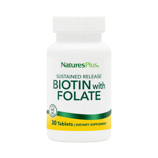 NaturesPlus, Sustained Release Biotin & Folate, 30 Tablets