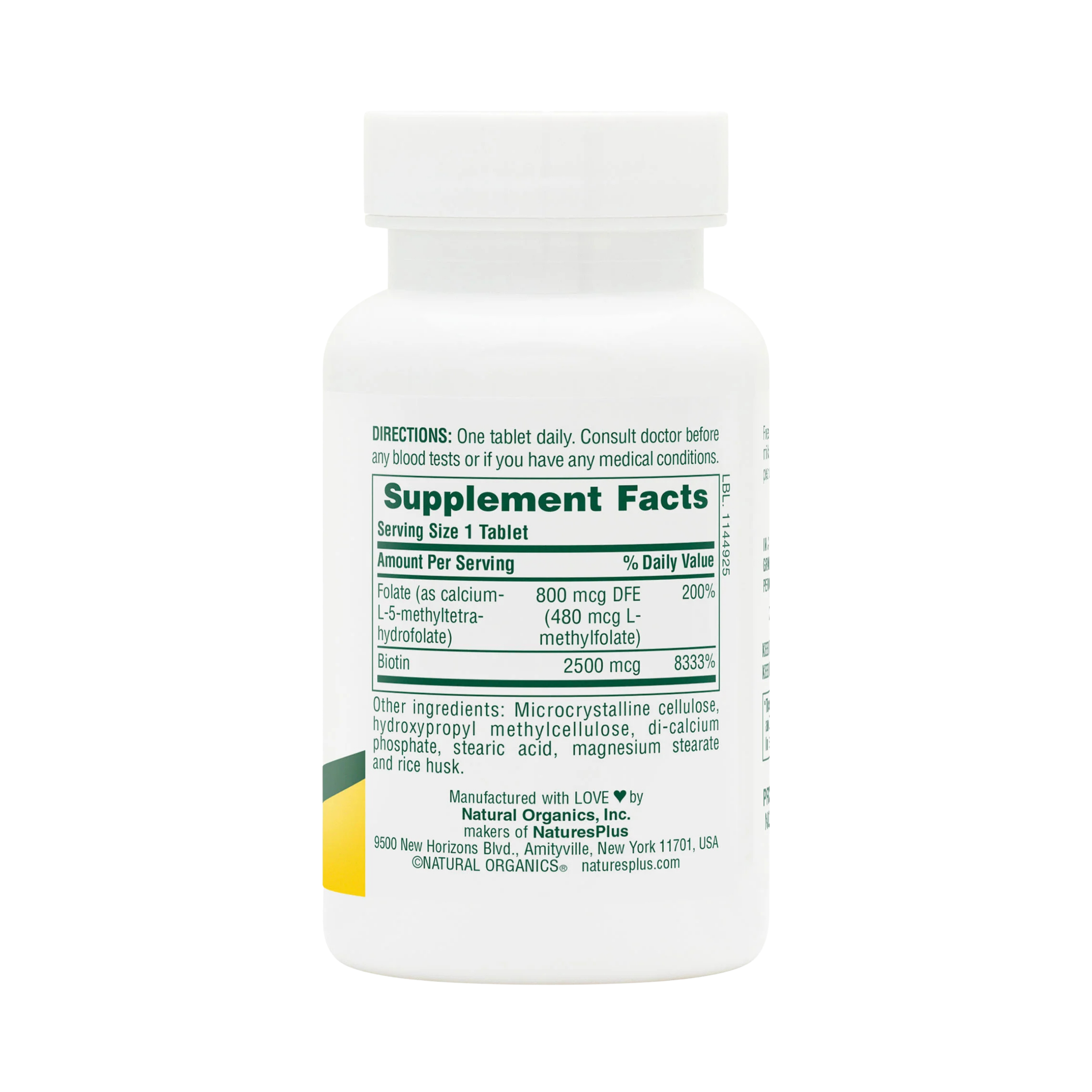 NaturesPlus, Sustained Release Biotin & Folate, 30 Tablets